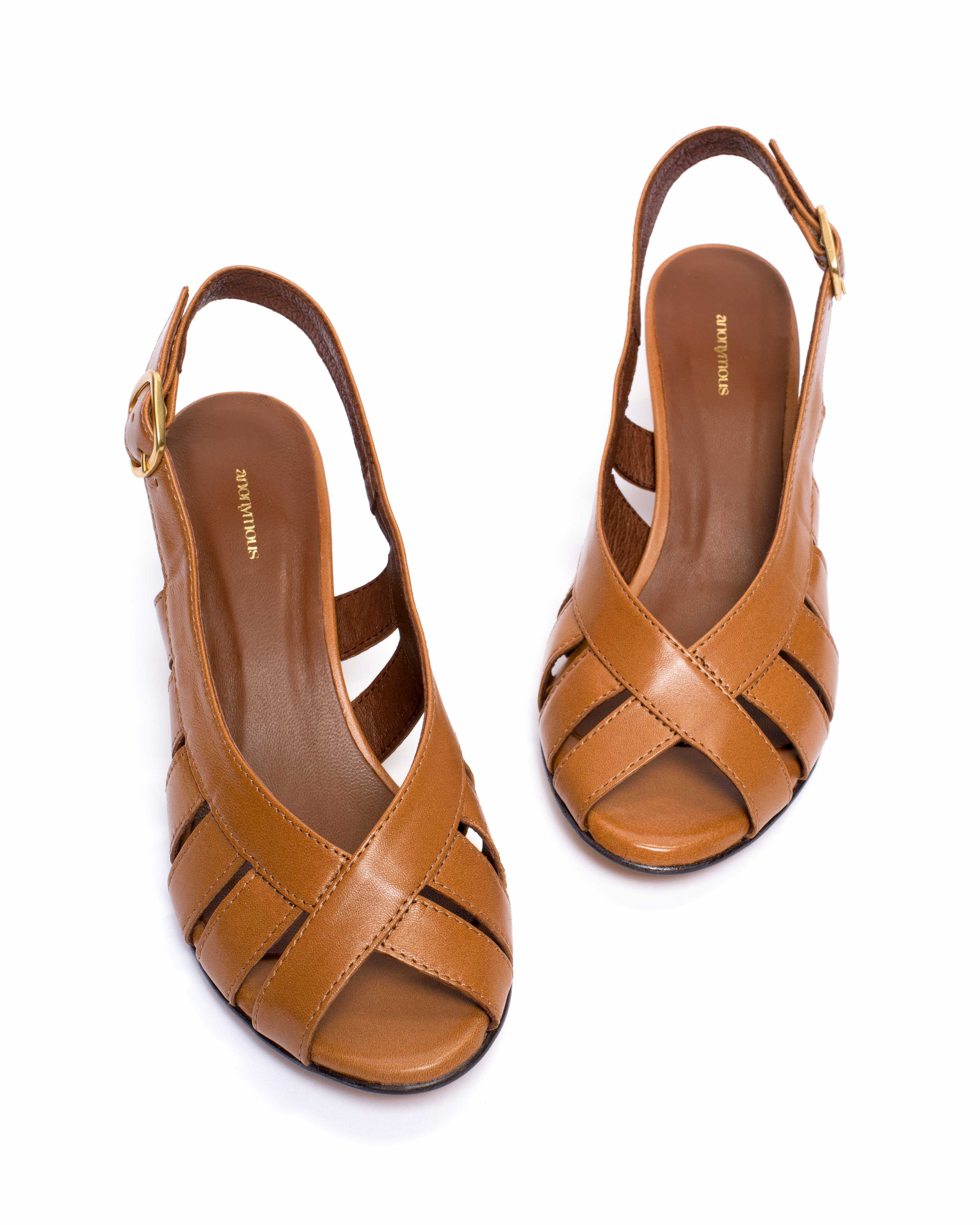 Sophie 50 stiletto Shiny lamb Caramel
