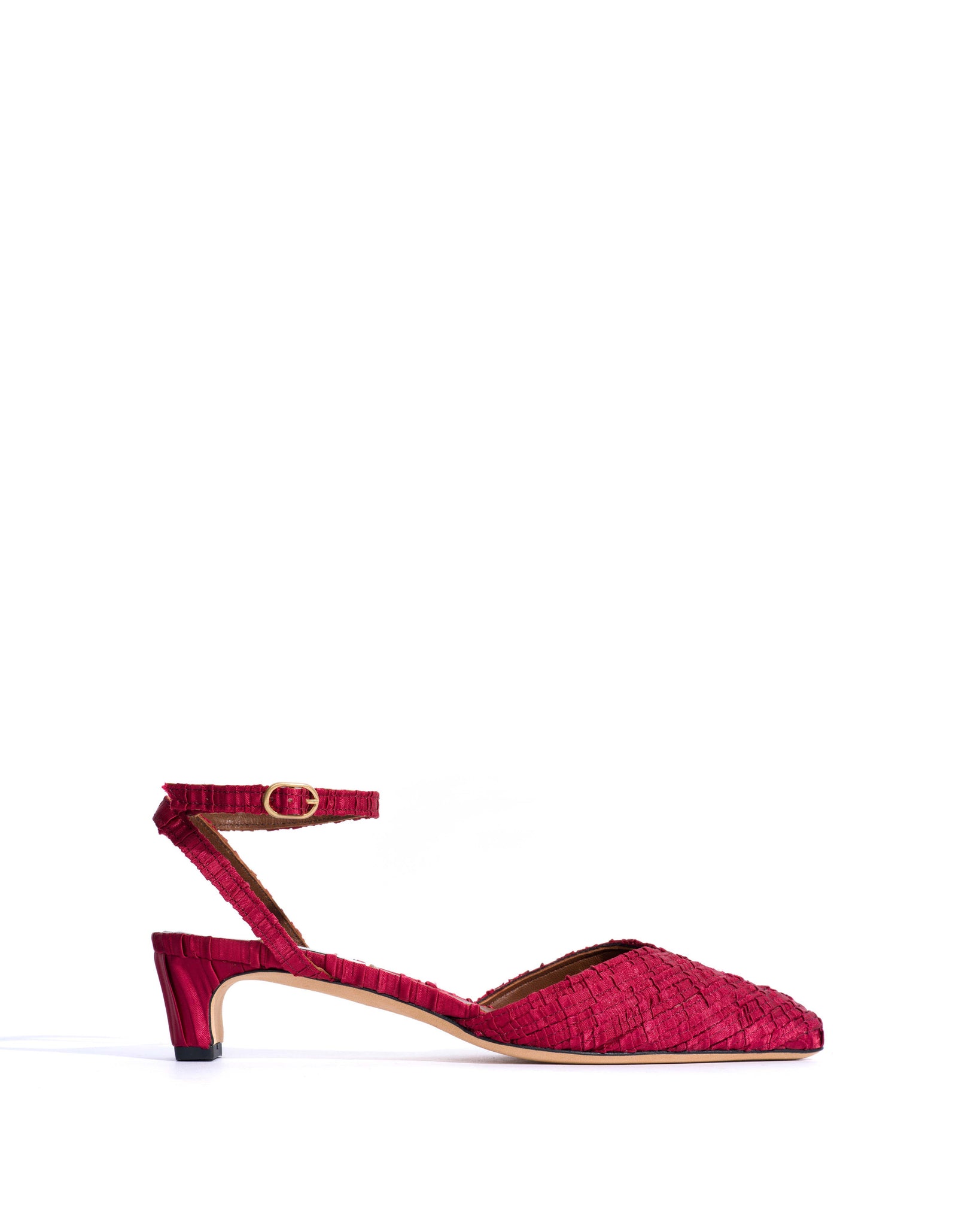 Givia 40 Pleated satin Pomegranate - Anonymous Copenhagen Heels