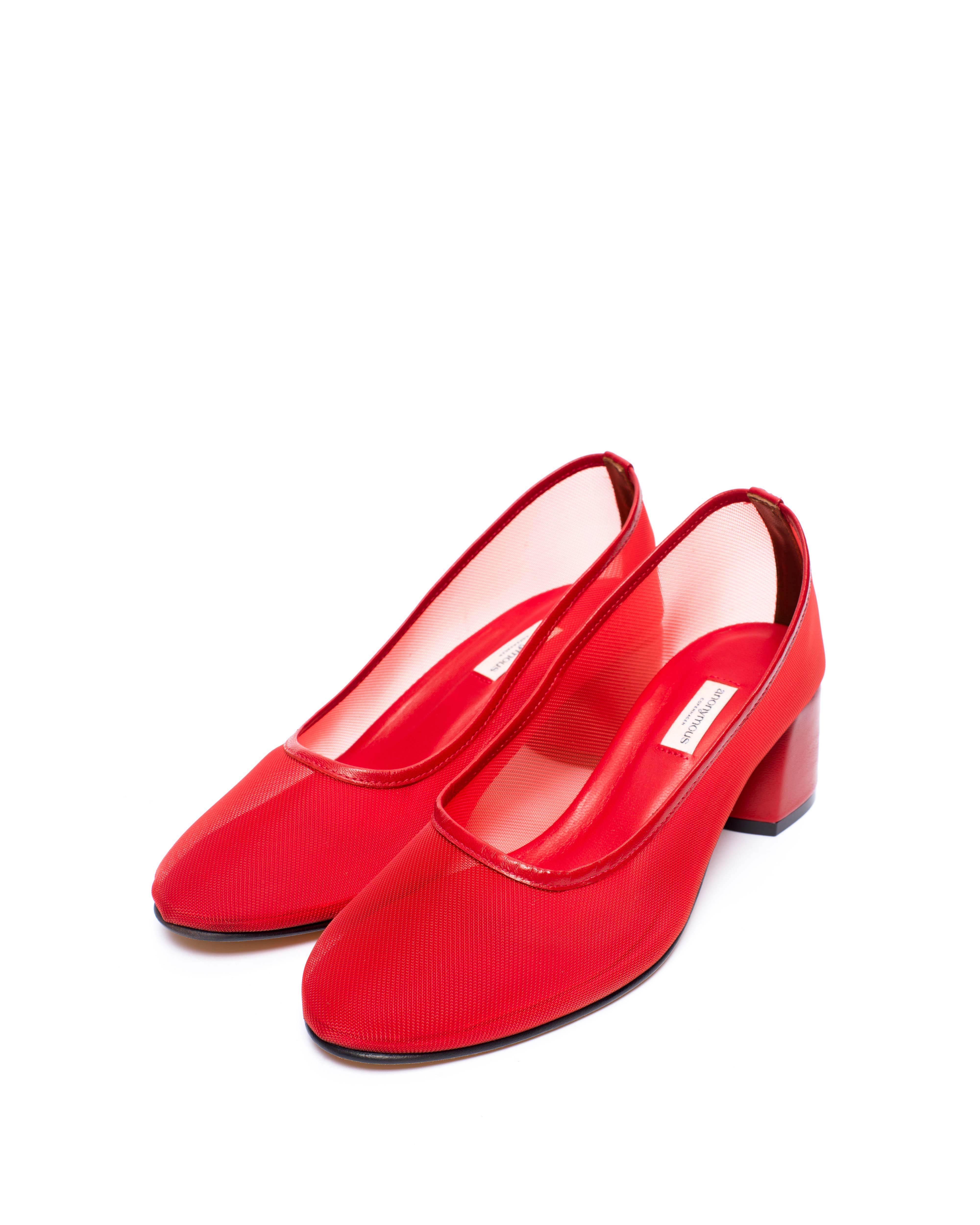 Sacha 40 mesh Shiny lamb & mesh Ruby red