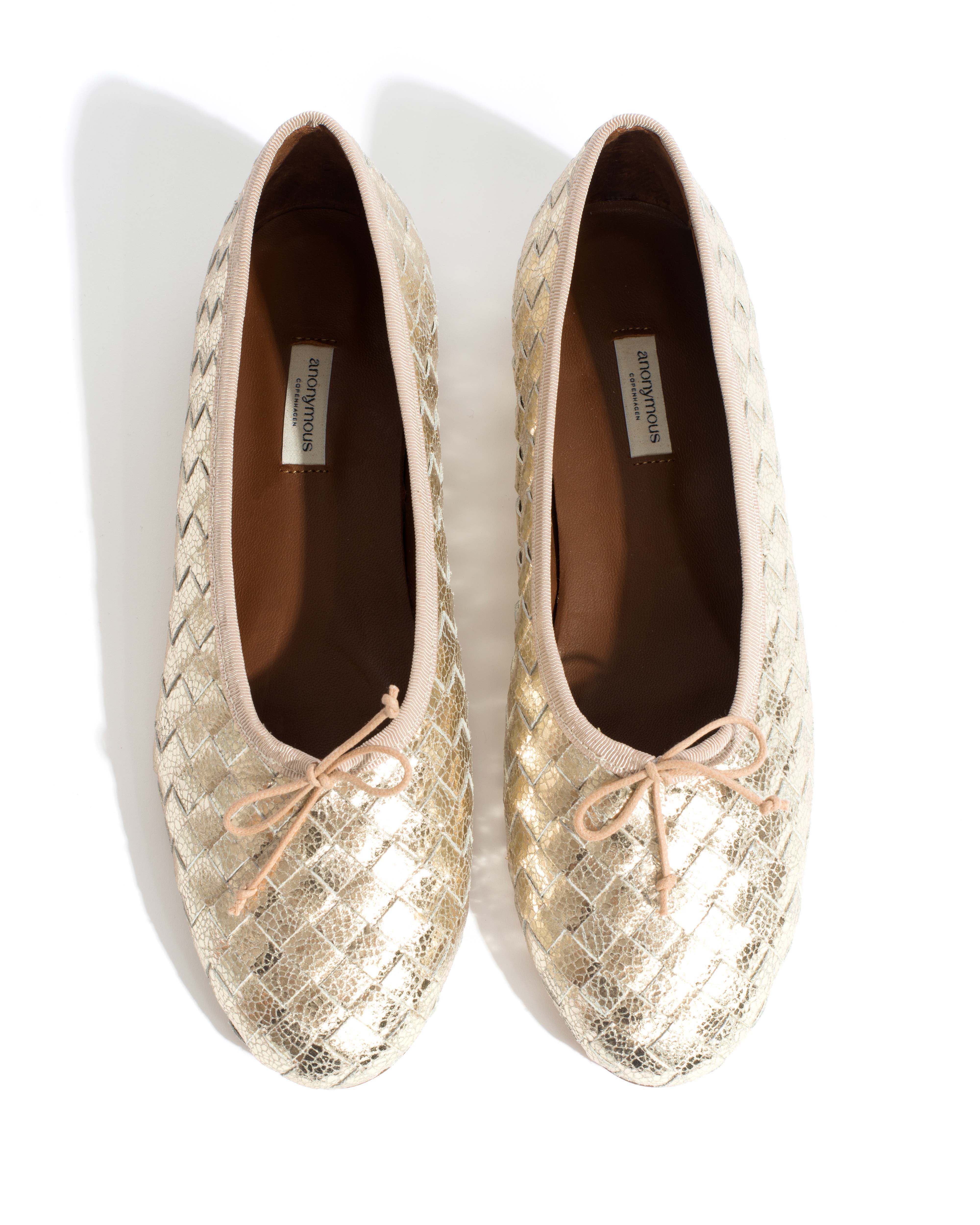 Sacha interlace Grained metallic goat Champagne