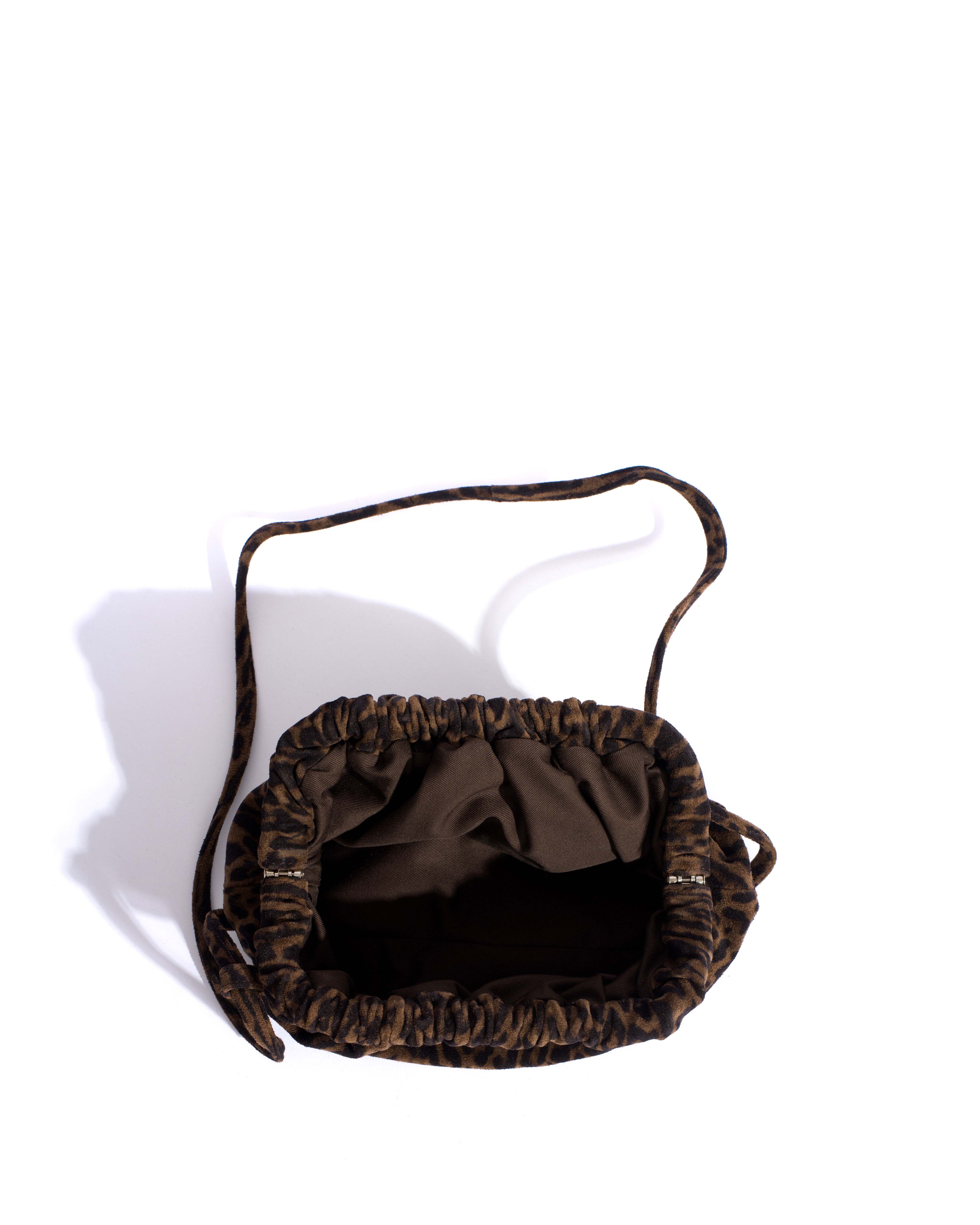 Hally petite cloud bag Calf suede print Jaguar