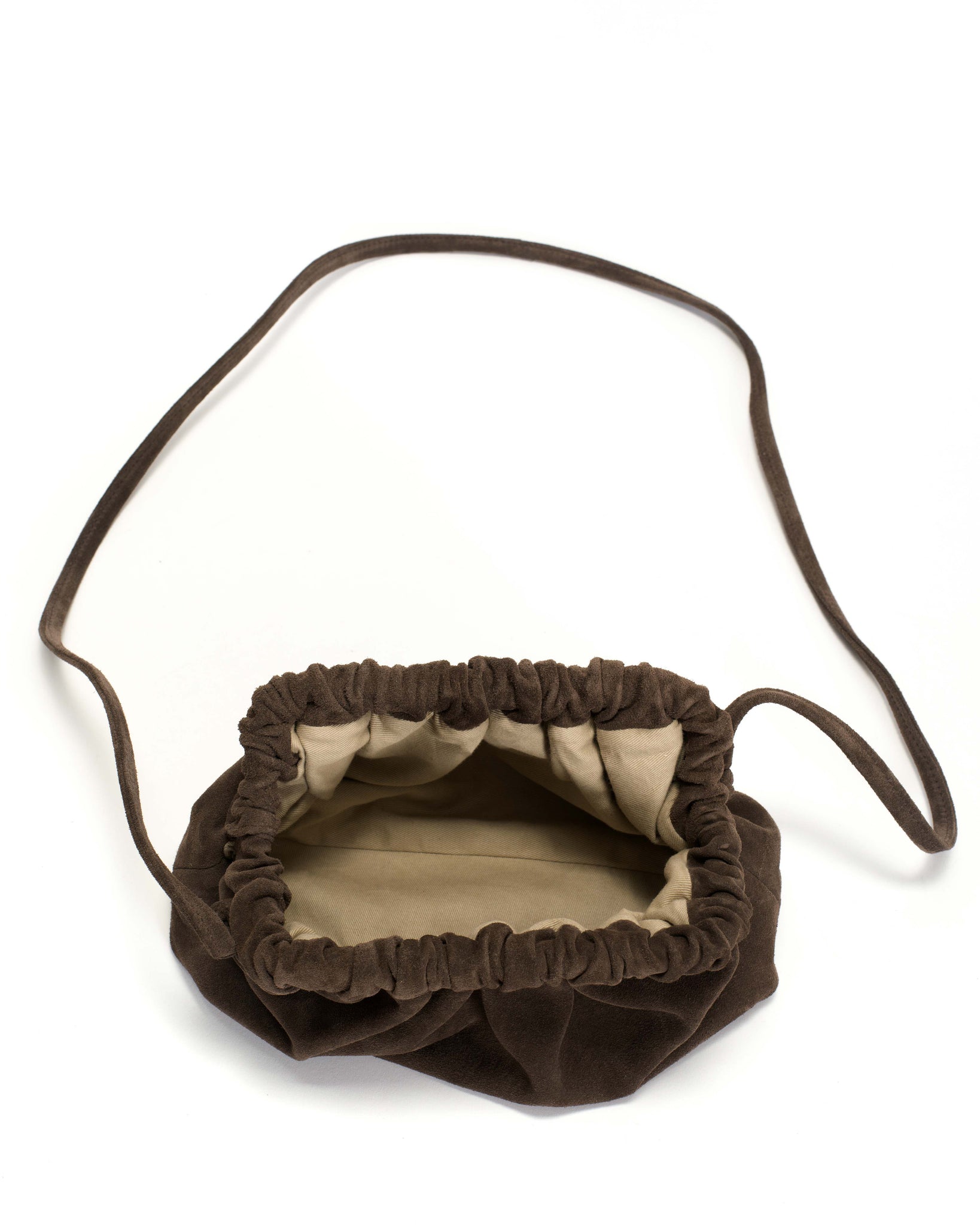 Hally petite cloud bag Calf suede Coffee brown