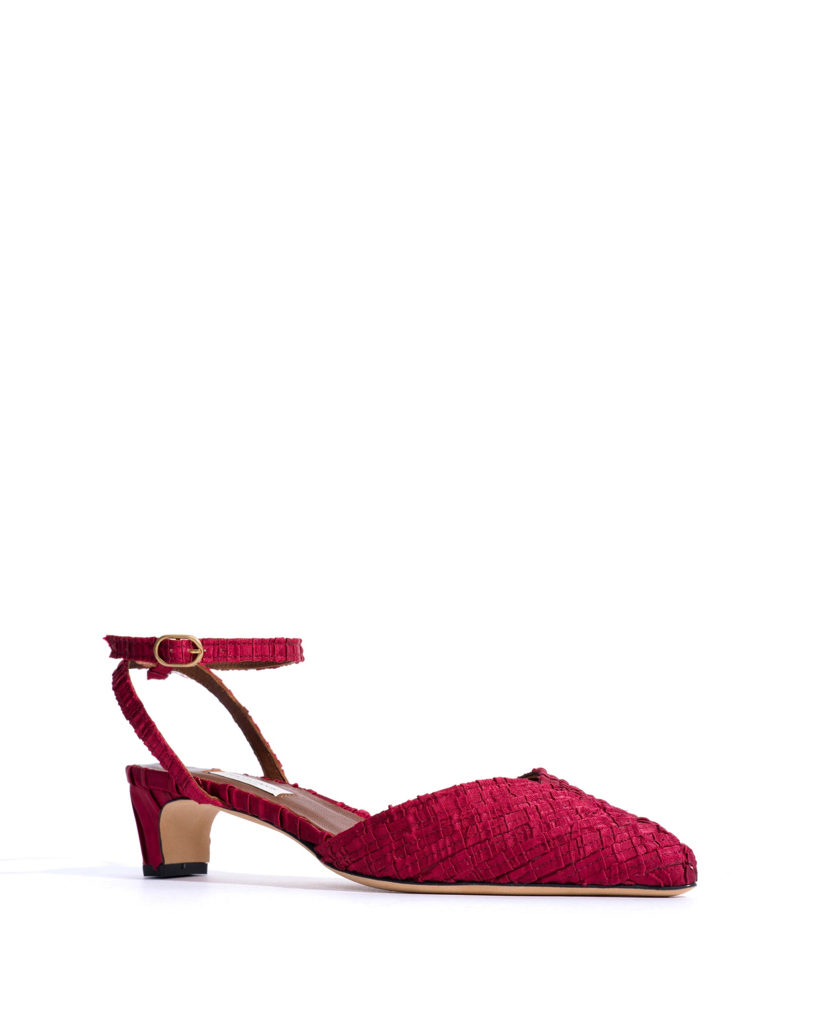 Givia 40 Pleated satin Pomegranate - Anonymous Copenhagen Heels