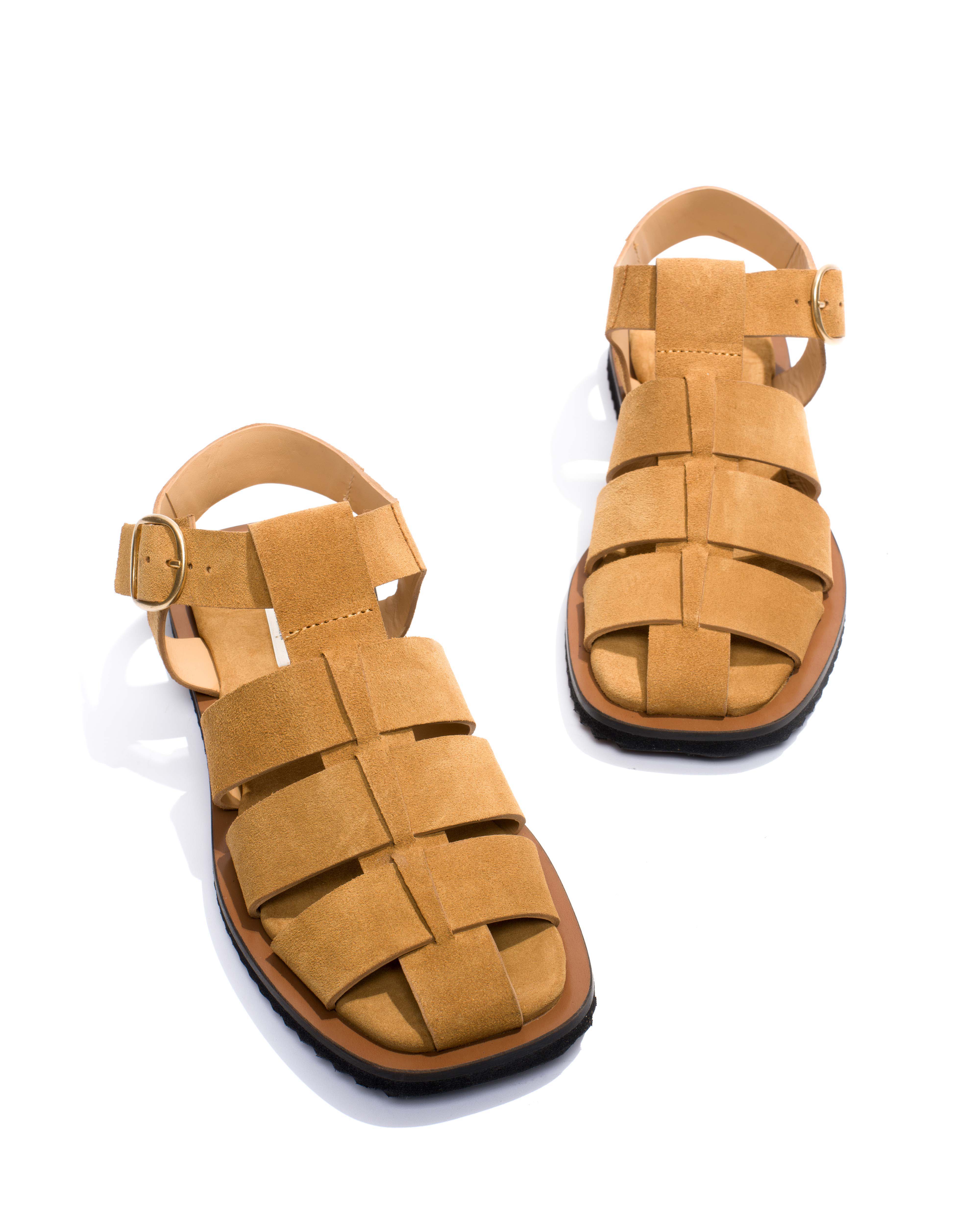 Hampell Calf suede Bamboo brown