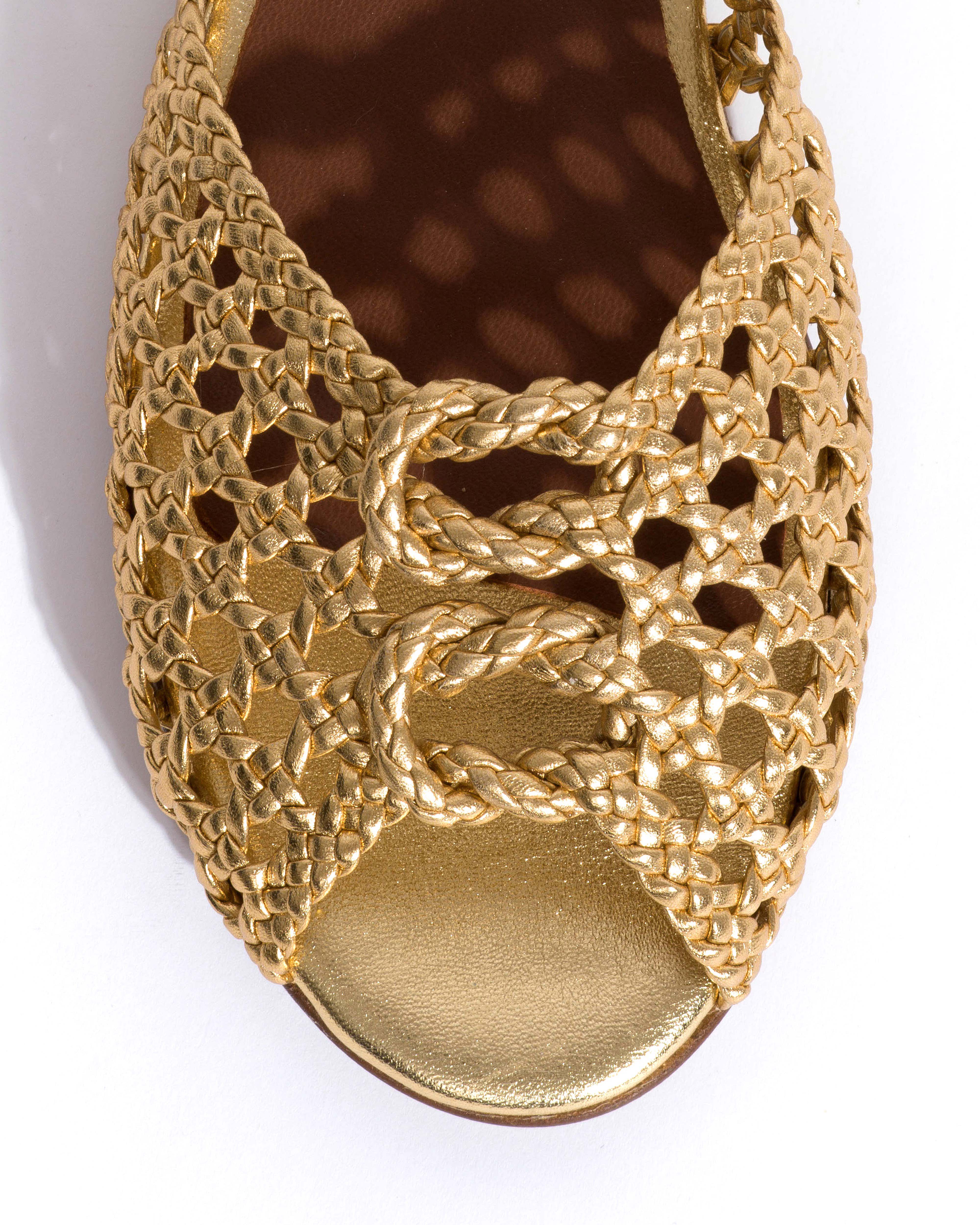 Lucy 10 Hand-braided leather Gold