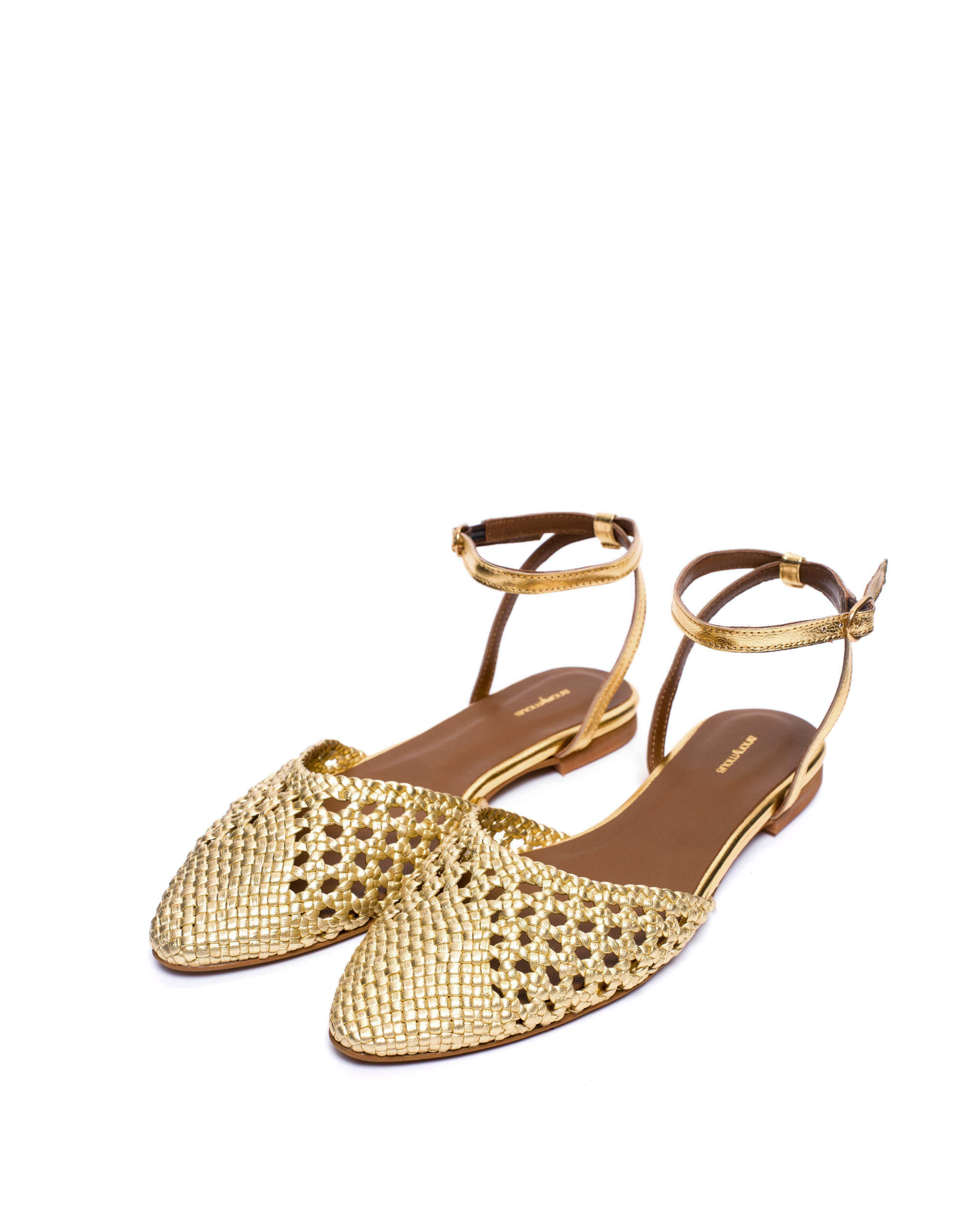 Senara 10 Hand-braided leather Gold