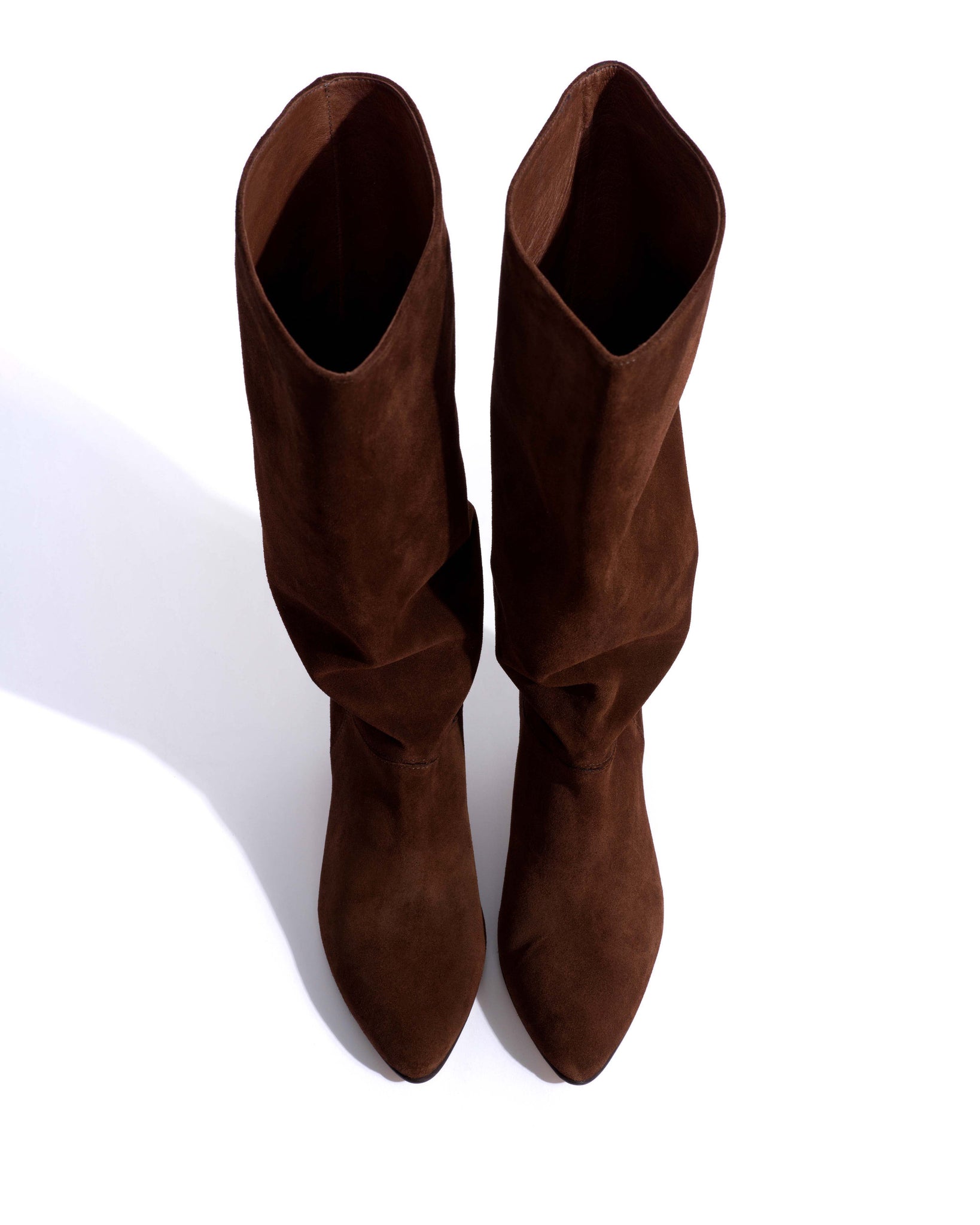 Jasmina 50 stiletto Calf suede & sleek leather Chocolate -