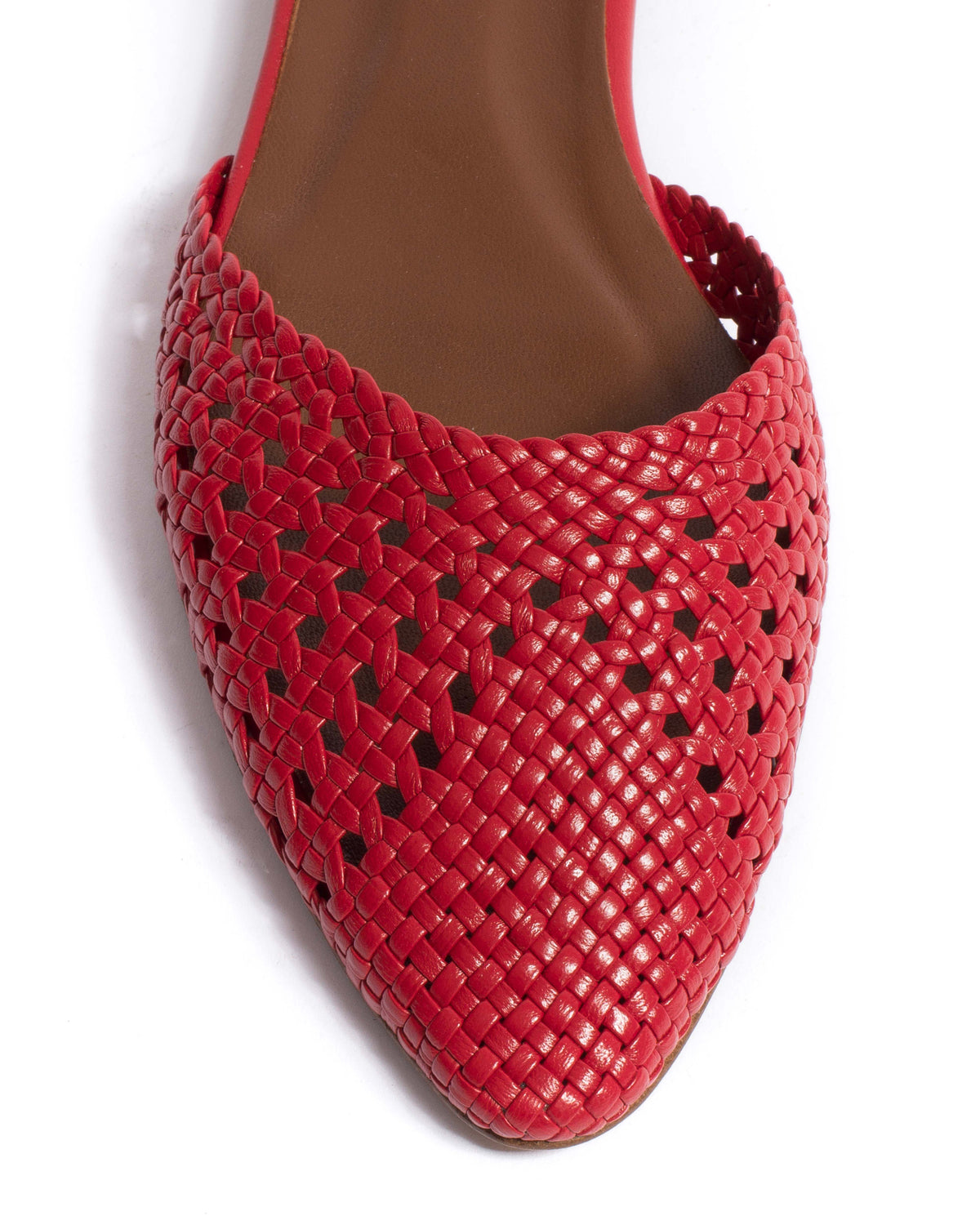 Senara 10 hand-braided Hand-braided leather Ruby red