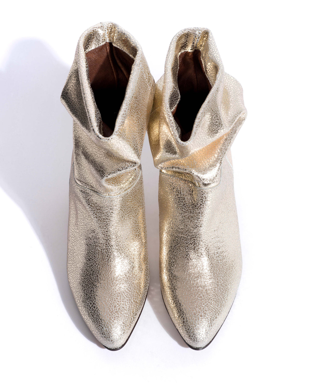 Jassi 50 stiletto Crackled metallic goat Champagne