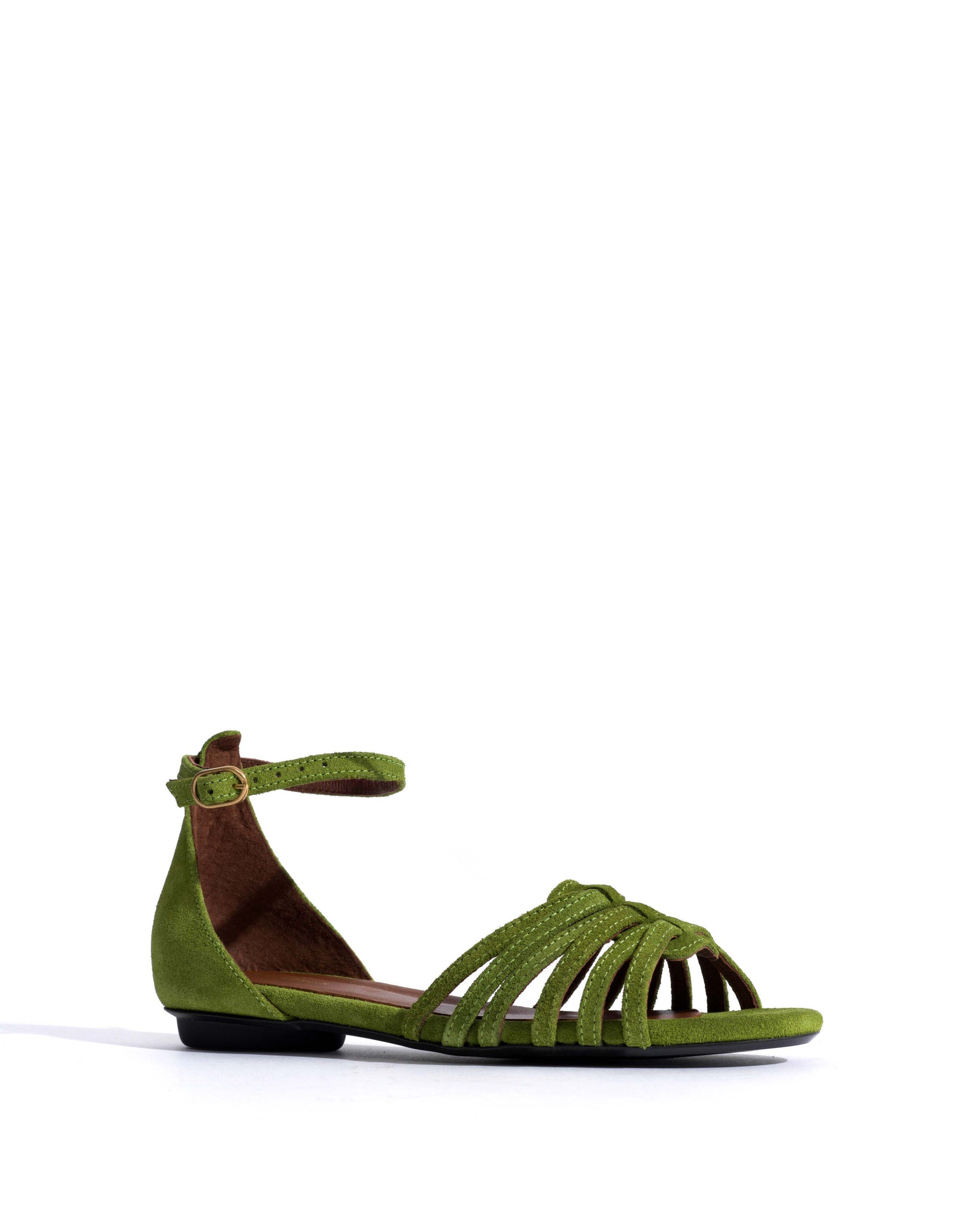 Mareike 10 Calf suede Grass green - Anonymous Copenhagen Flat sandals
