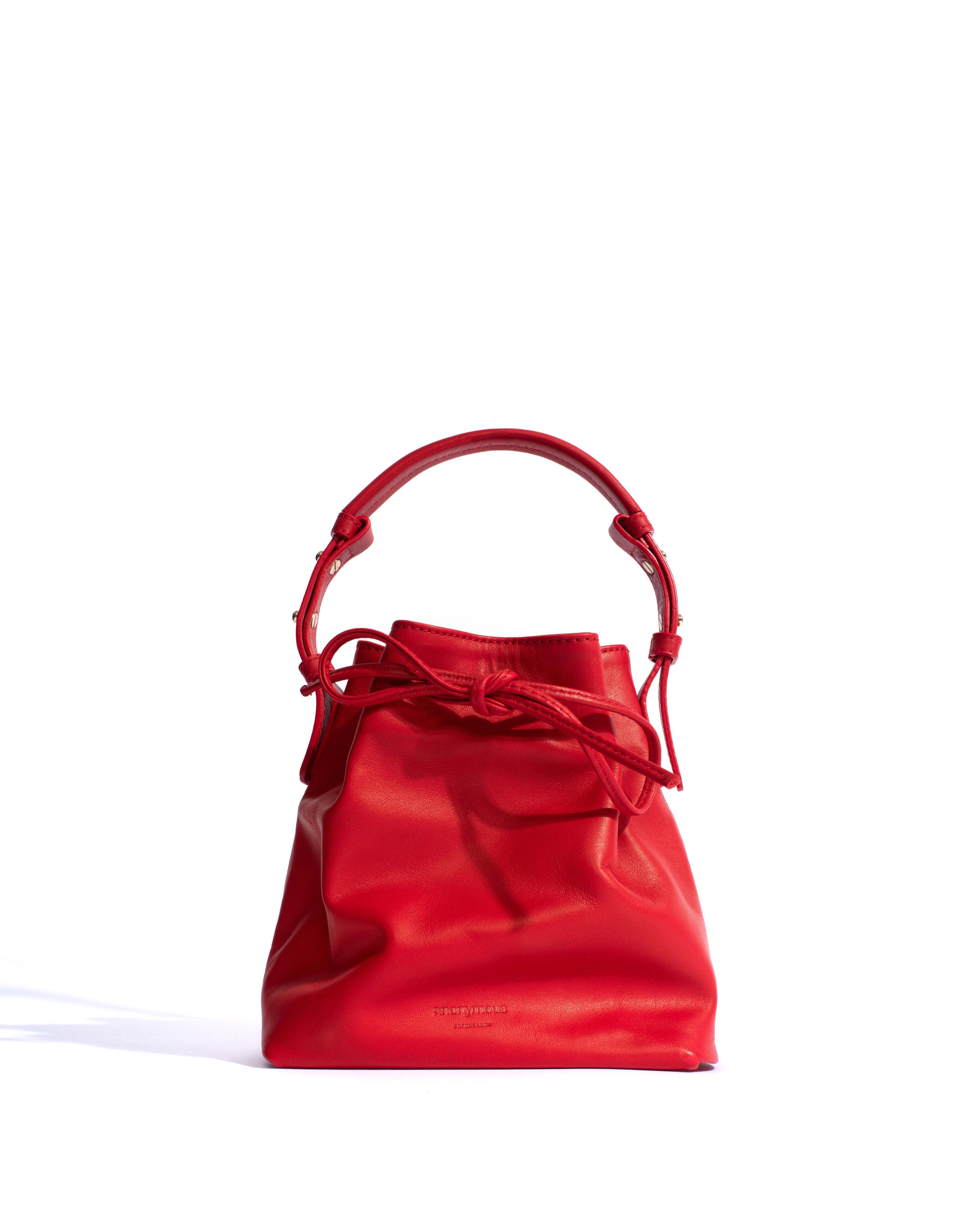 Kacey petite bucket bag Soft calf Ruby red