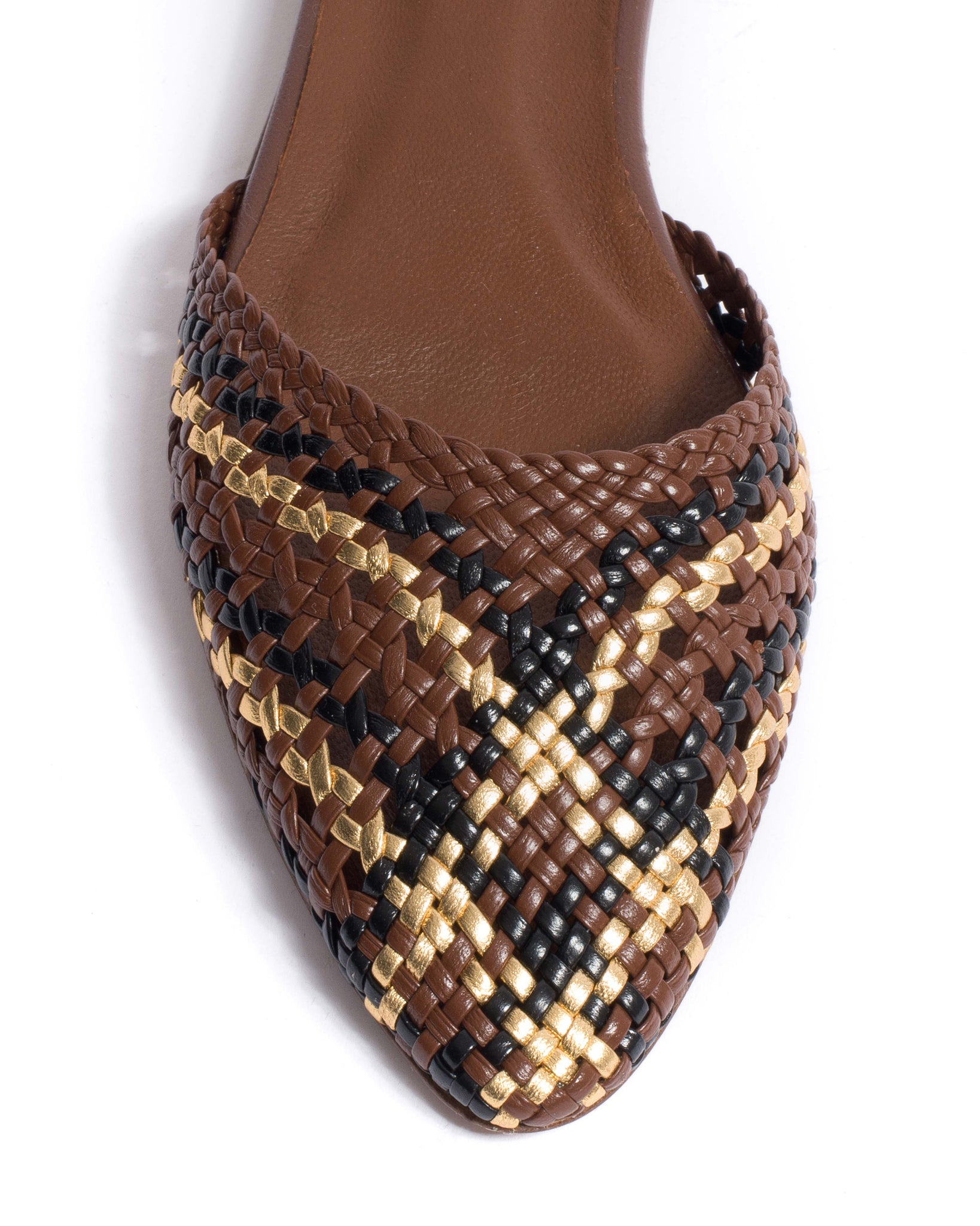 Senara 10 Hand-braided leather Chocolate mix