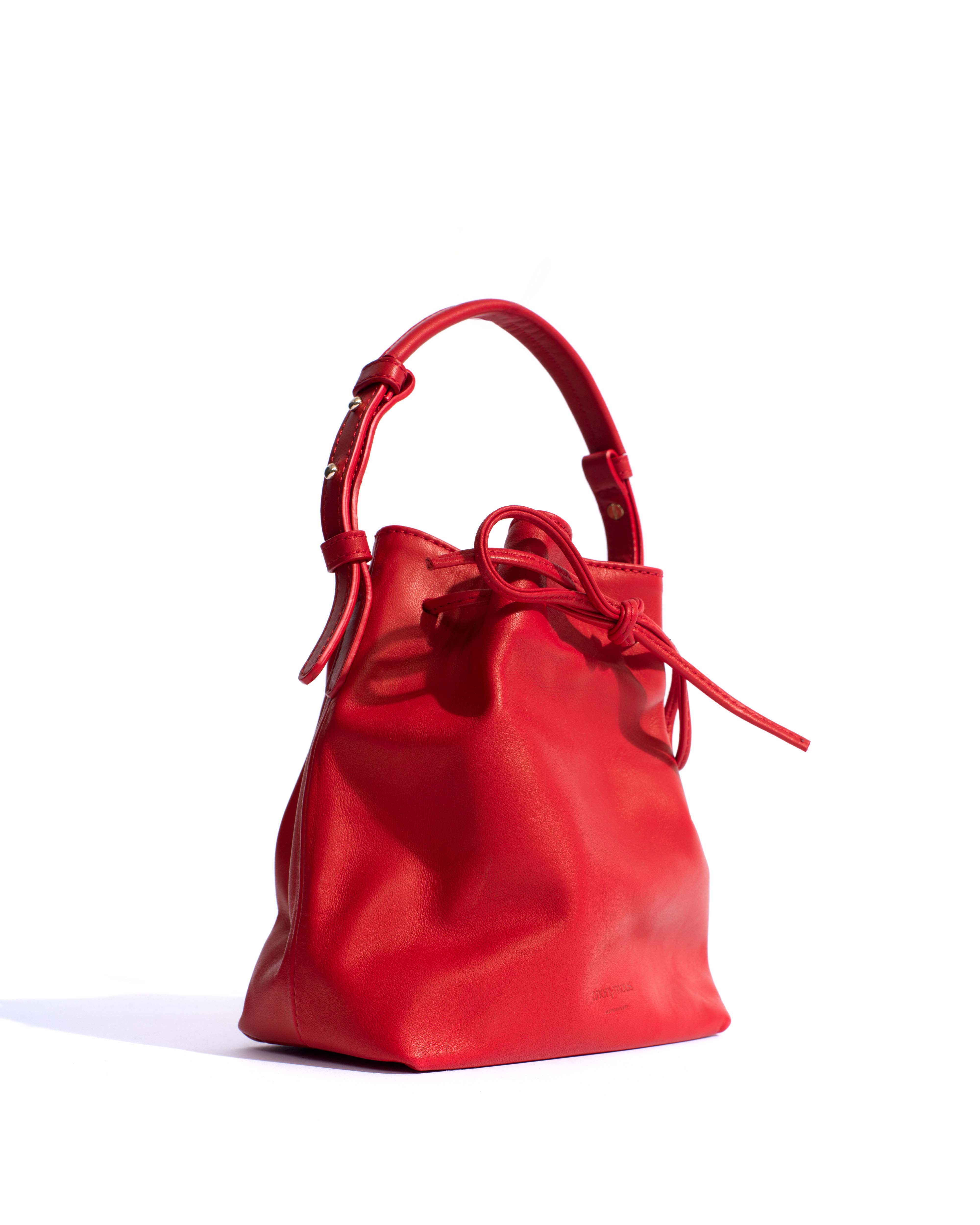 Kacey petite bucket bag Soft calf Ruby red