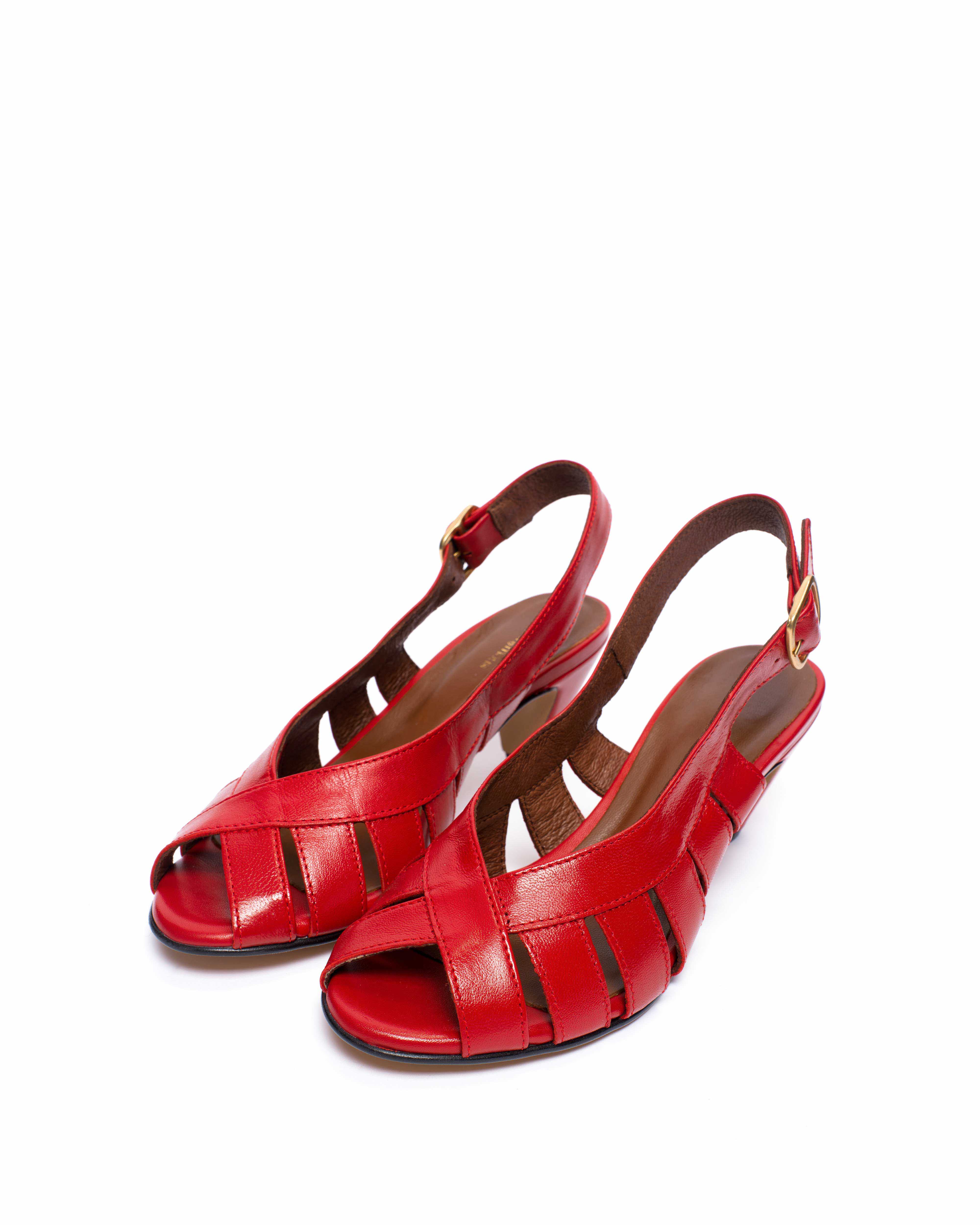 Sophie 50 stiletto Shiny lamb Ruby red