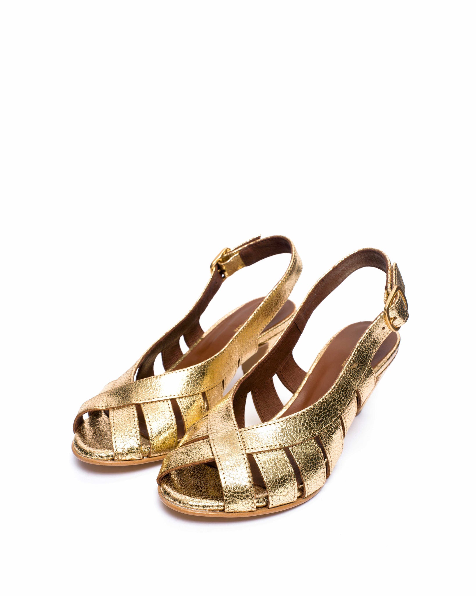 Sophie 50 stiletto Crackled metallic goat Gold