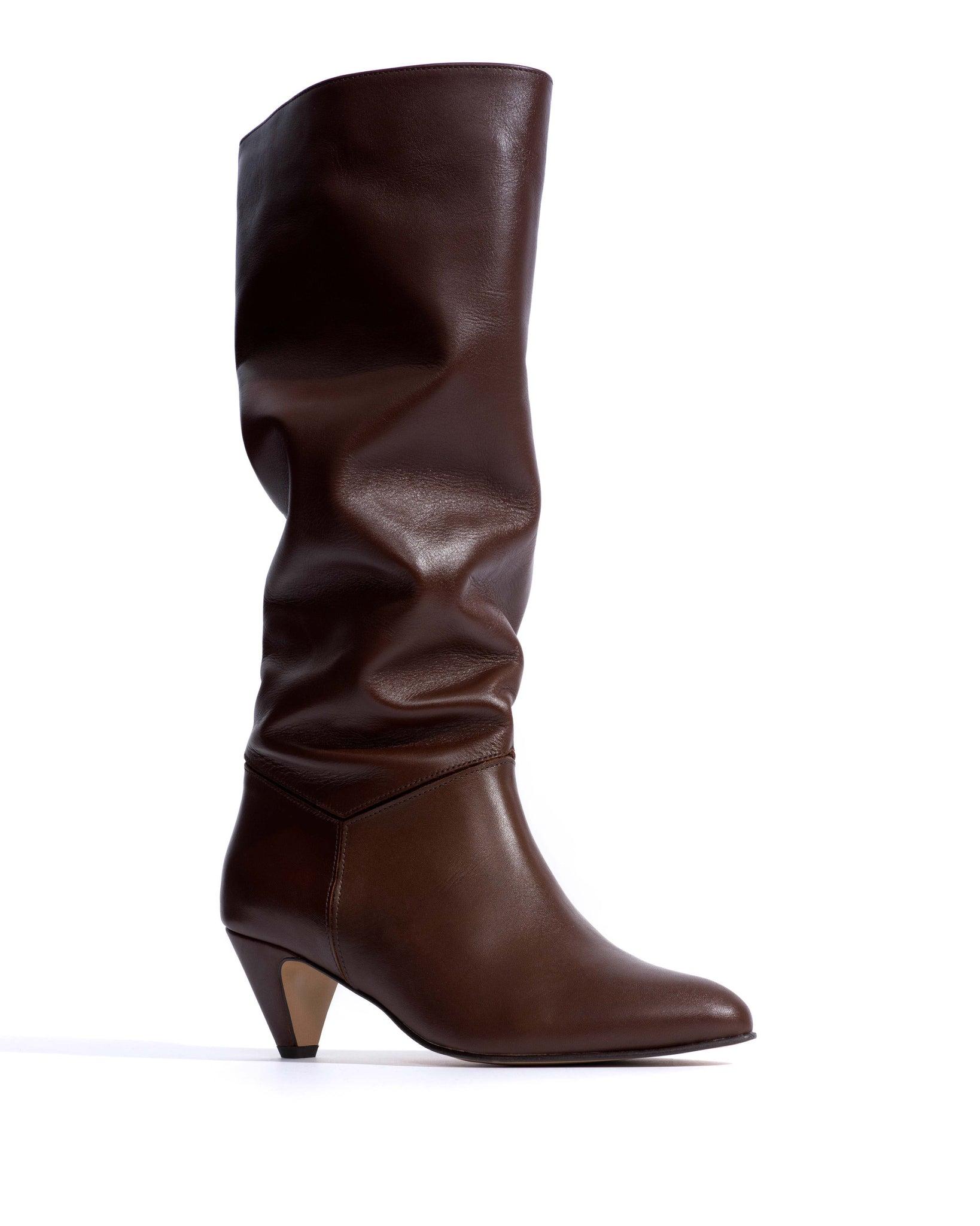 Jasmina 50 stiletto Soft calf & suede leather Chocolate - Anonymous Copenhagen High shaft boots