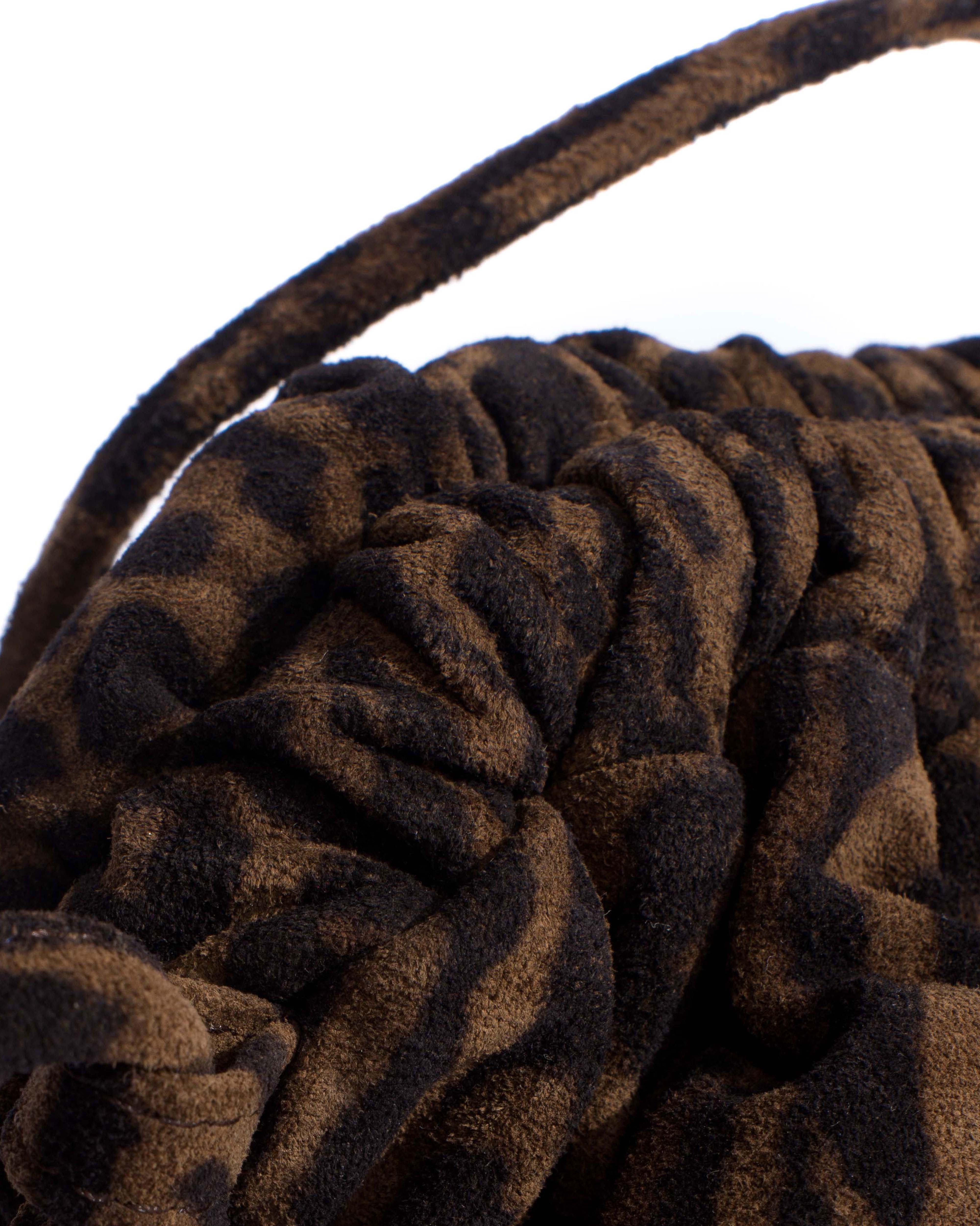 Hally petite cloud bag Calf suede print Jaguar