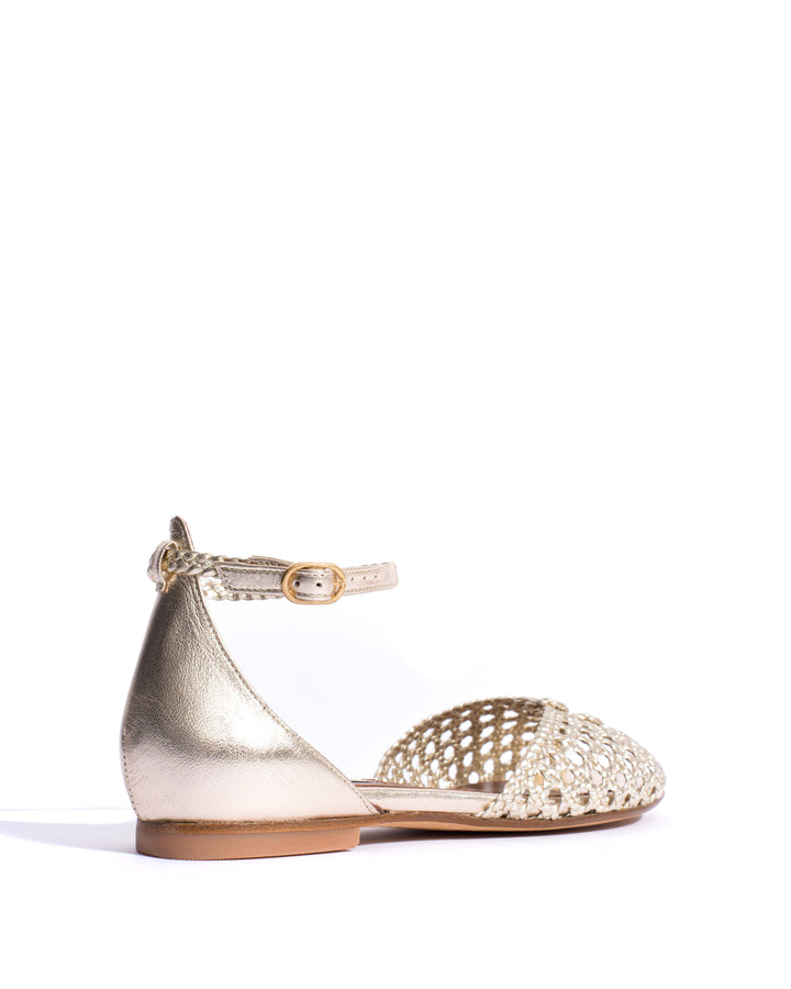 Lucy 10 Hand-braided leather Champagne Anonymous