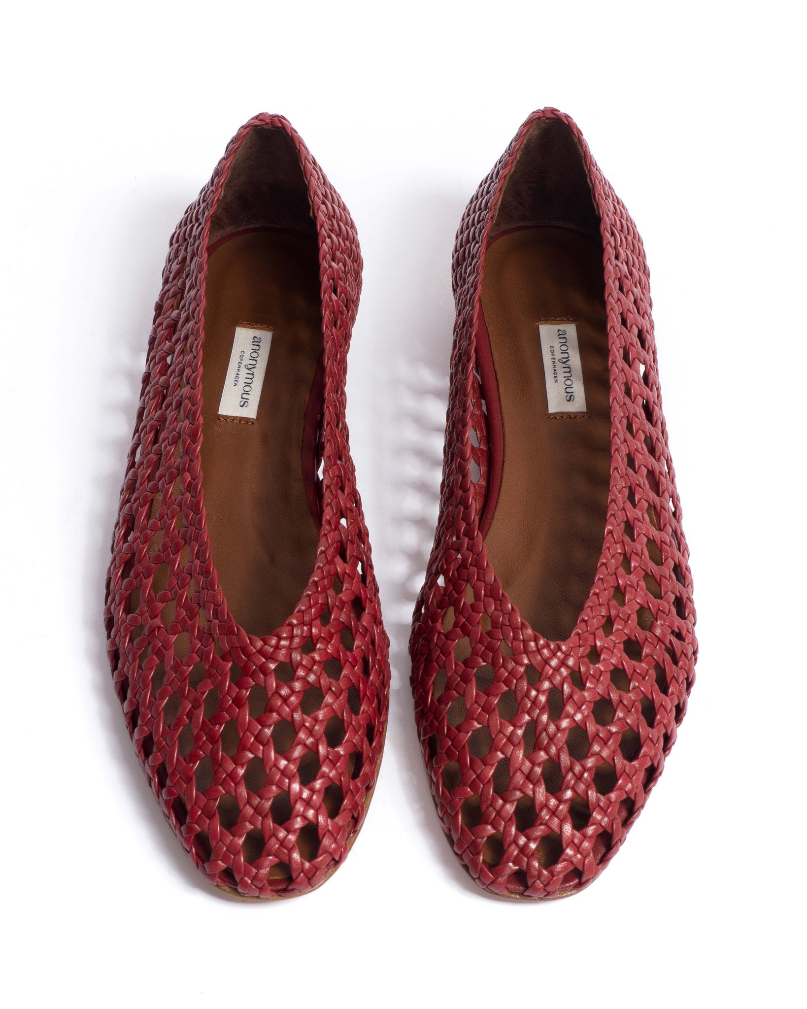 Sessi 10 Hand-braided leather Pomegranate - Anonymous Copenhagen Shoes