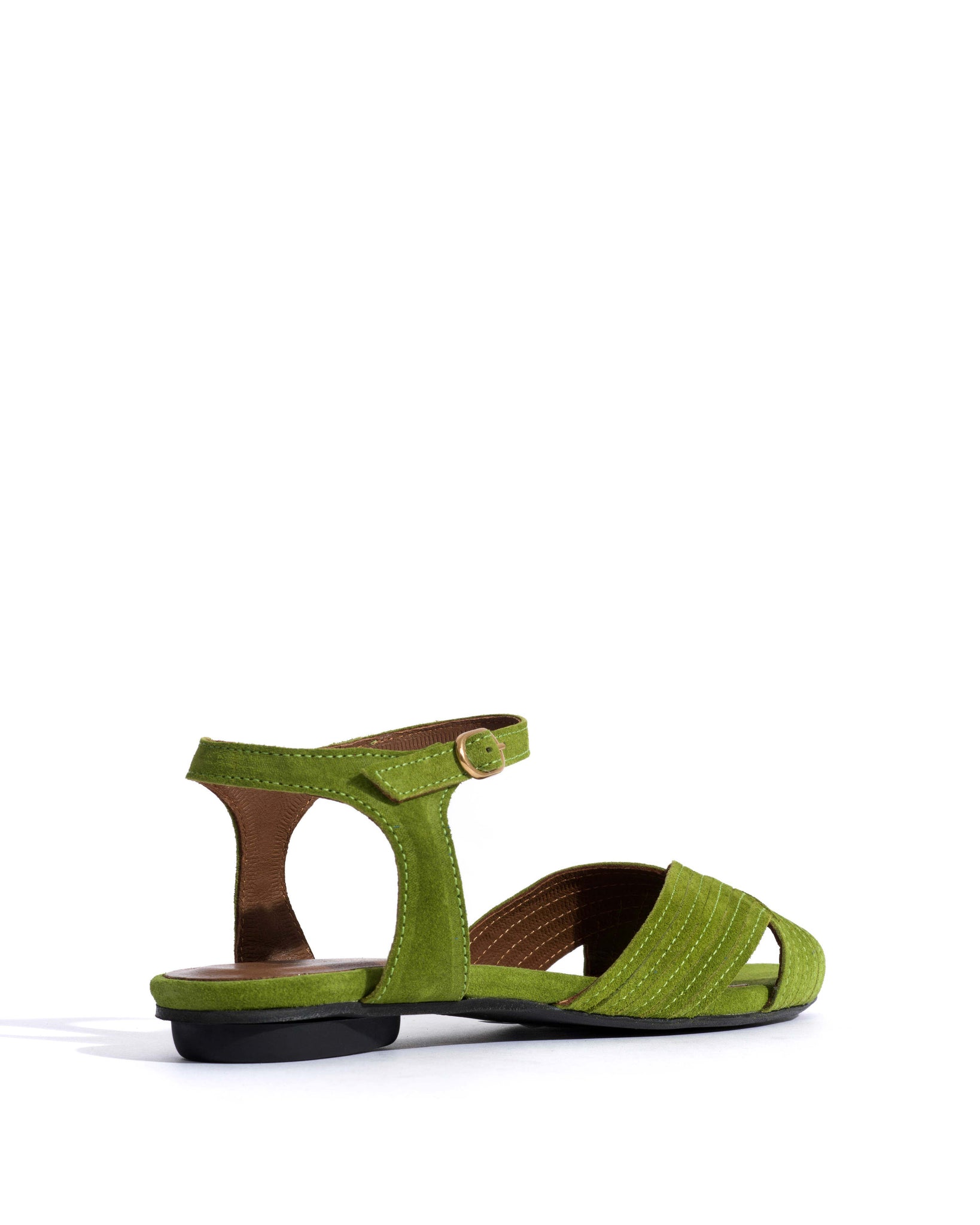 Niabi 10 Calf suede Grass green - Anonymous Copenhagen Flat sandals