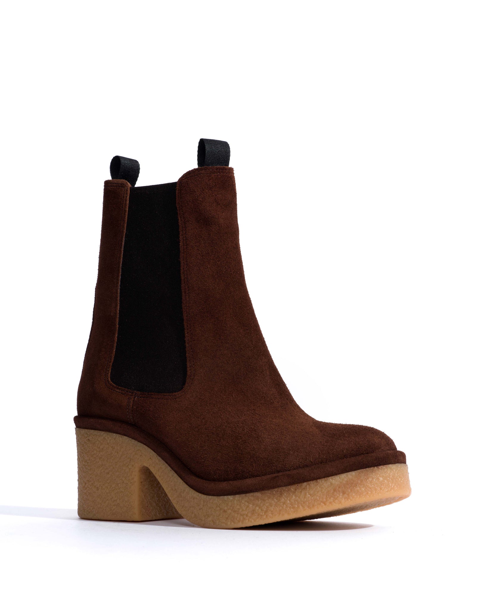 Laurell 65 platform Calf suede & sole Chocolate & natural -