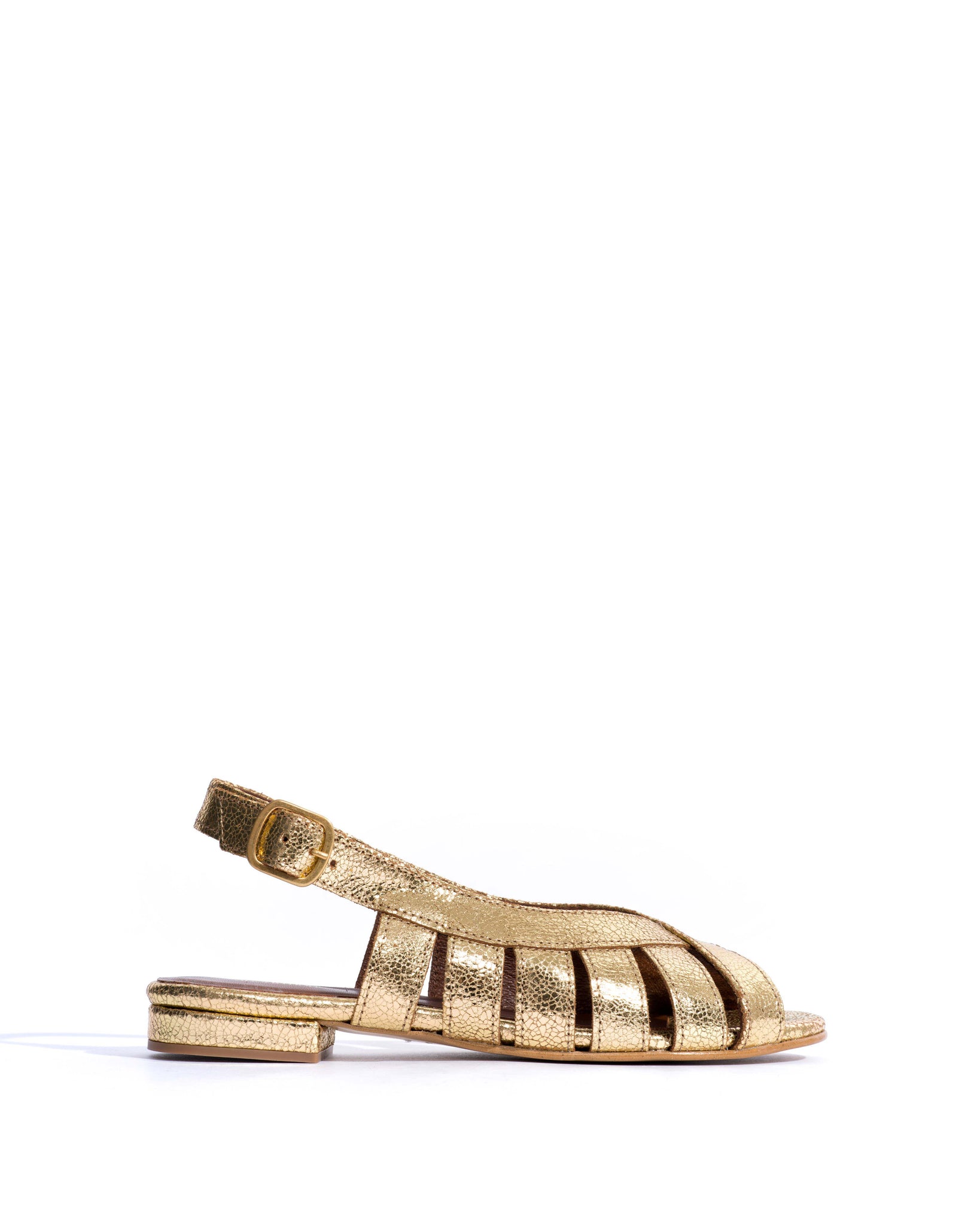 Sophie 20 Crackled metallic goat Gold - Anonymous Copenhagen Flat sandals