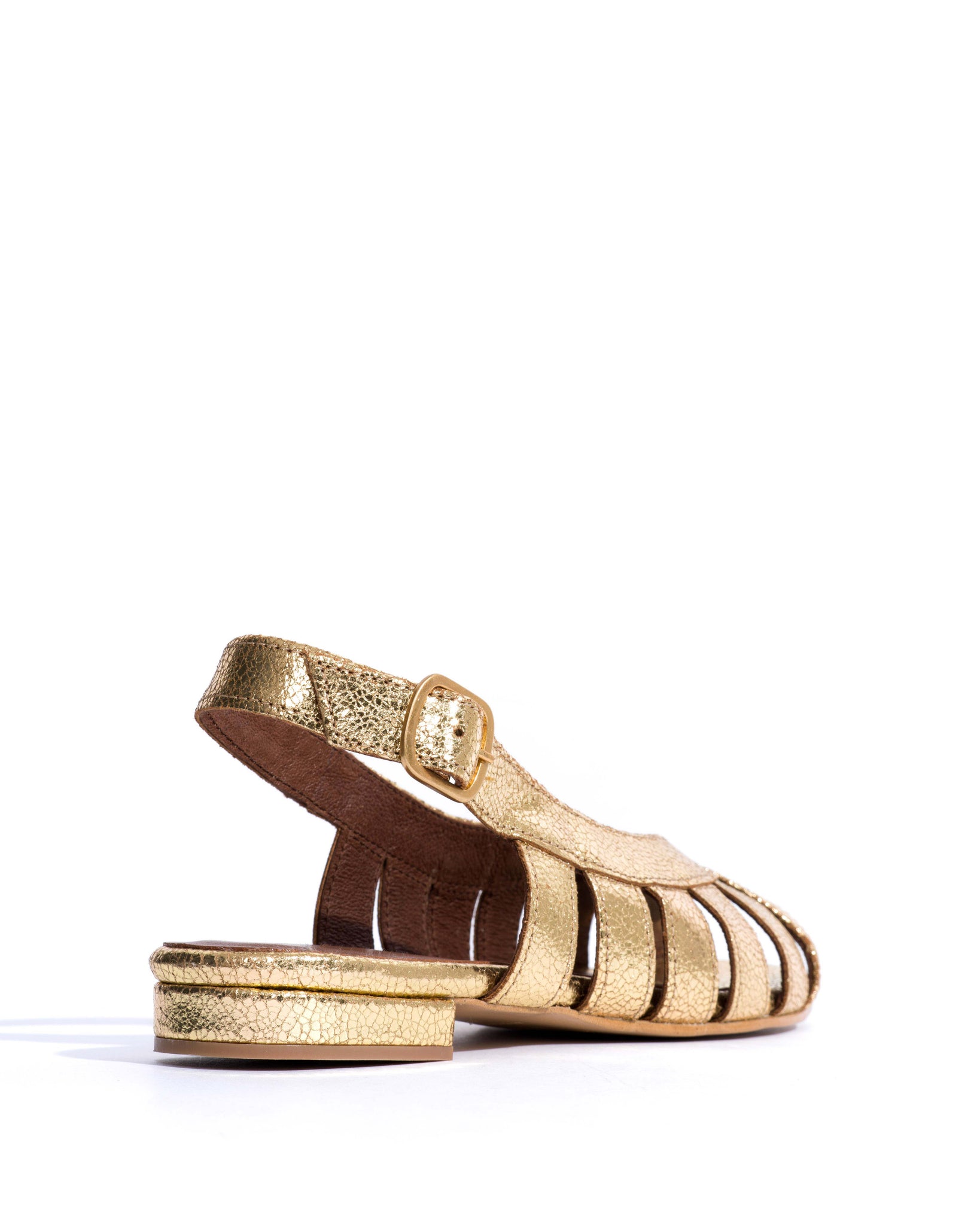 Sophie 20 Crackled metallic goat Gold - Anonymous Copenhagen Flat sandals