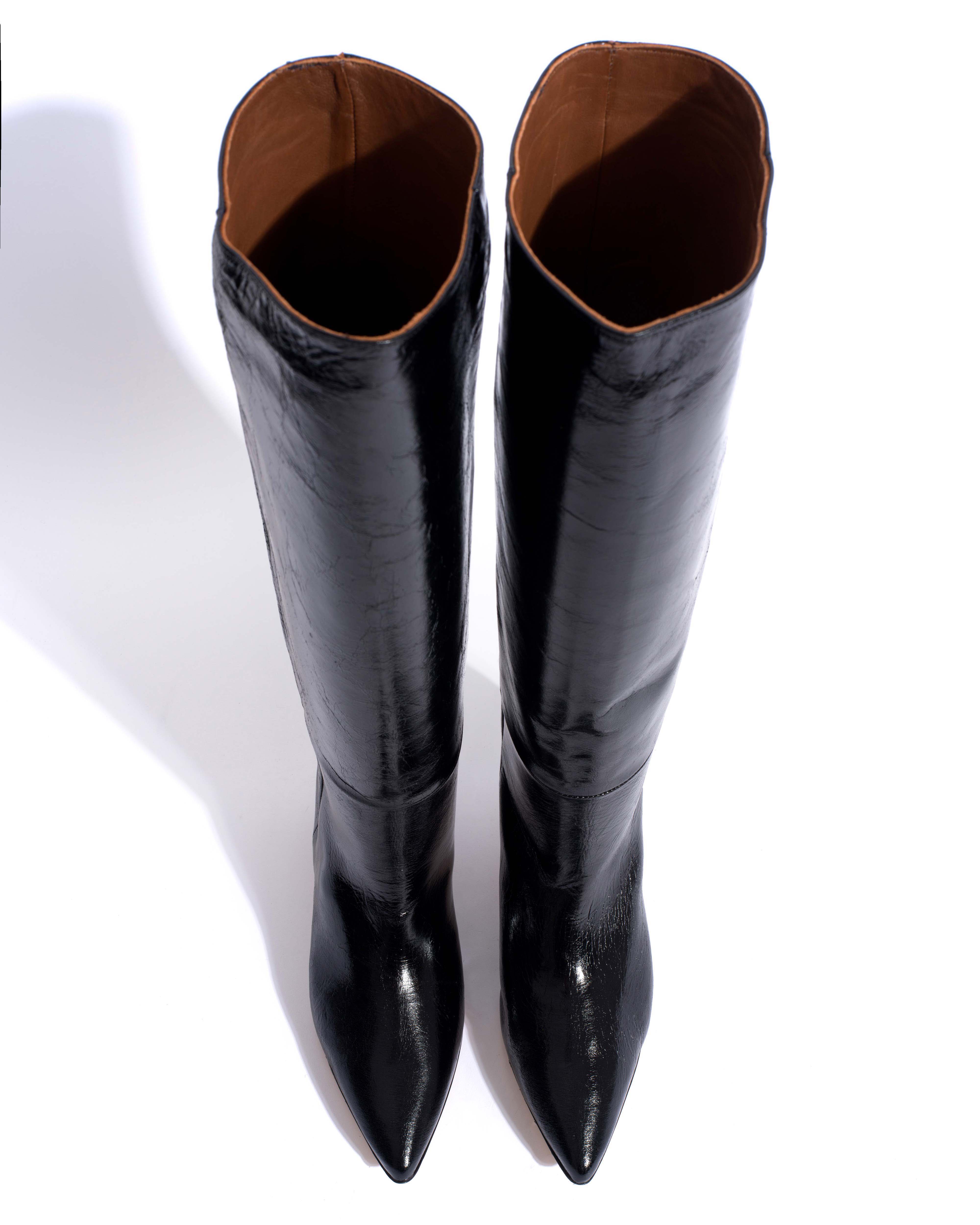 Cecilia 40 stiletto Crinkled soft calf Black