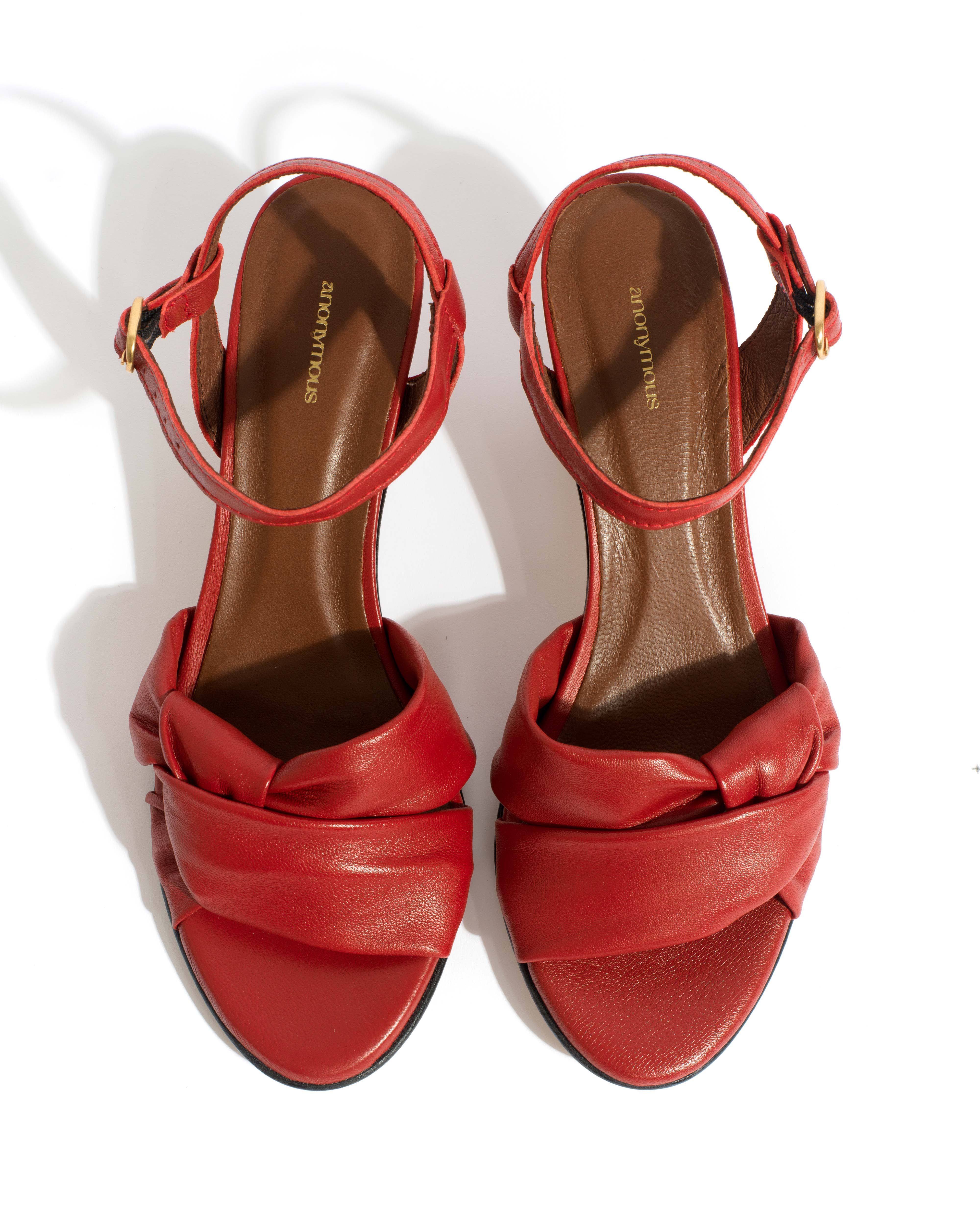 Kamilah 50 stiletto Shiny lamb Ruby red