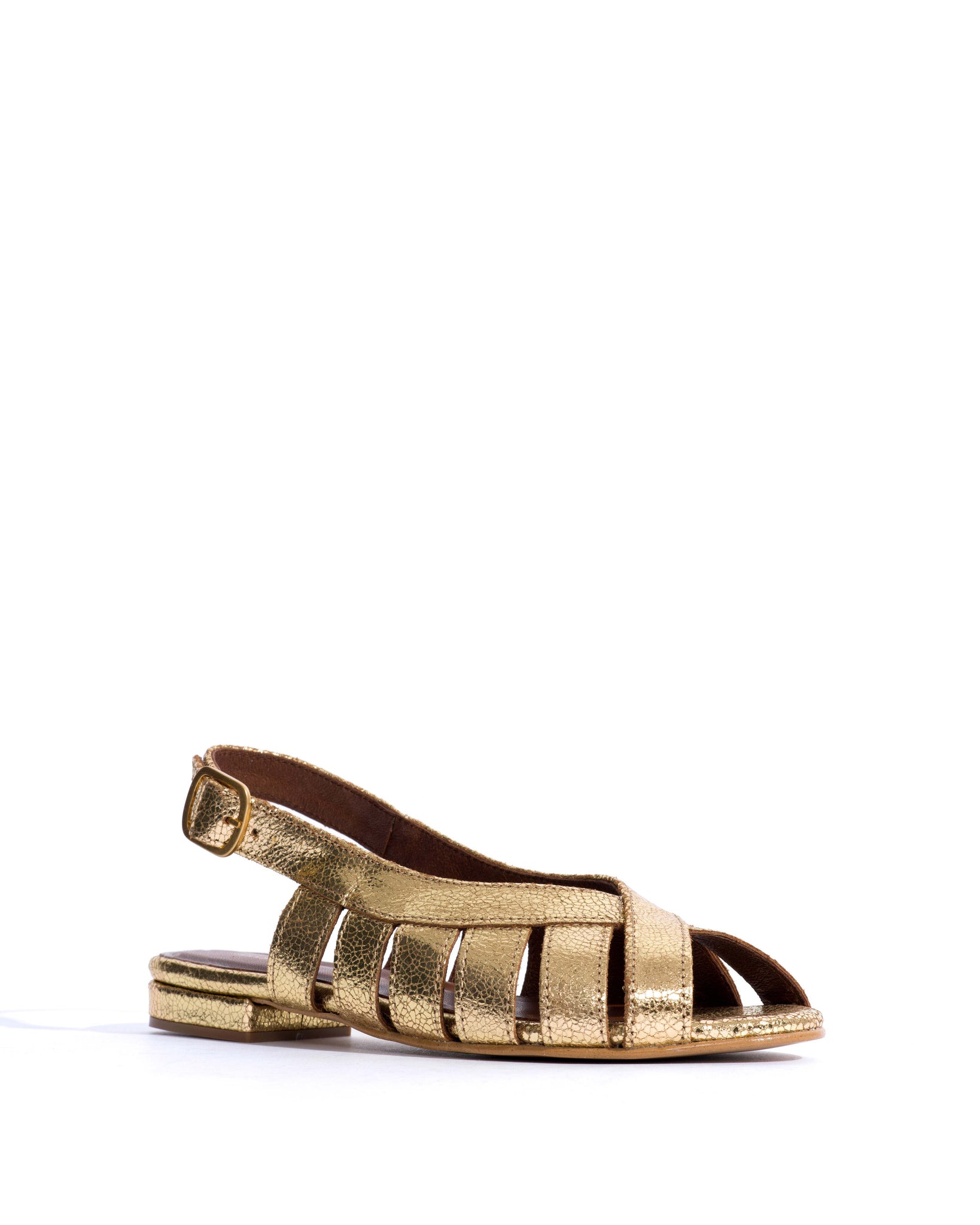 Sophie 20 Crackled metallic goat Gold - Anonymous Copenhagen Flat sandals