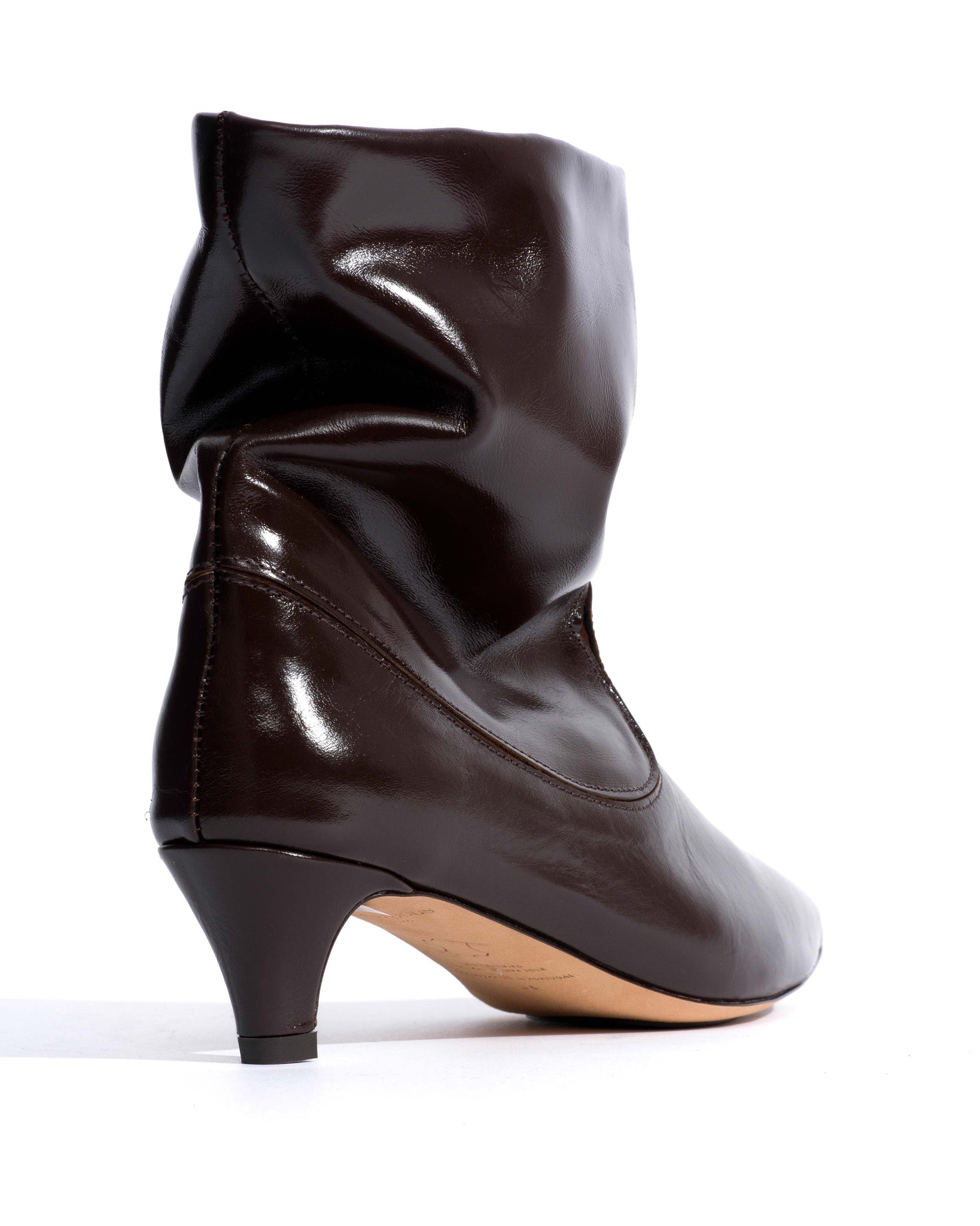 Hicha 40 stiletto Crinkled soft calf & suede leather Espresso brown & chocolate brown -