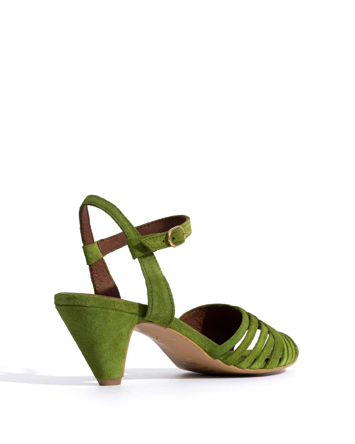 Hermine 50 stiletto Calf suede Grass green