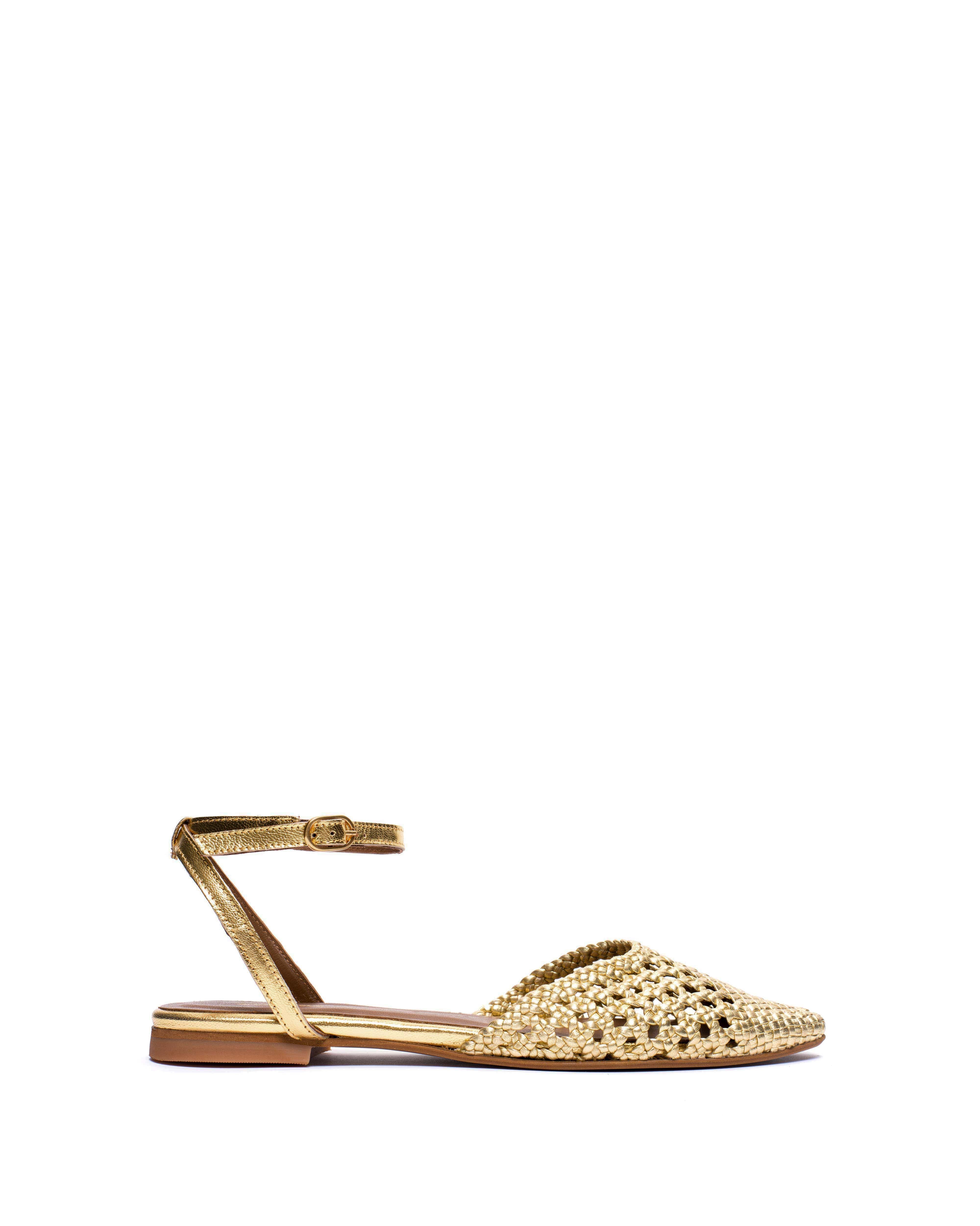 Senara 10 Hand-braided leather Gold