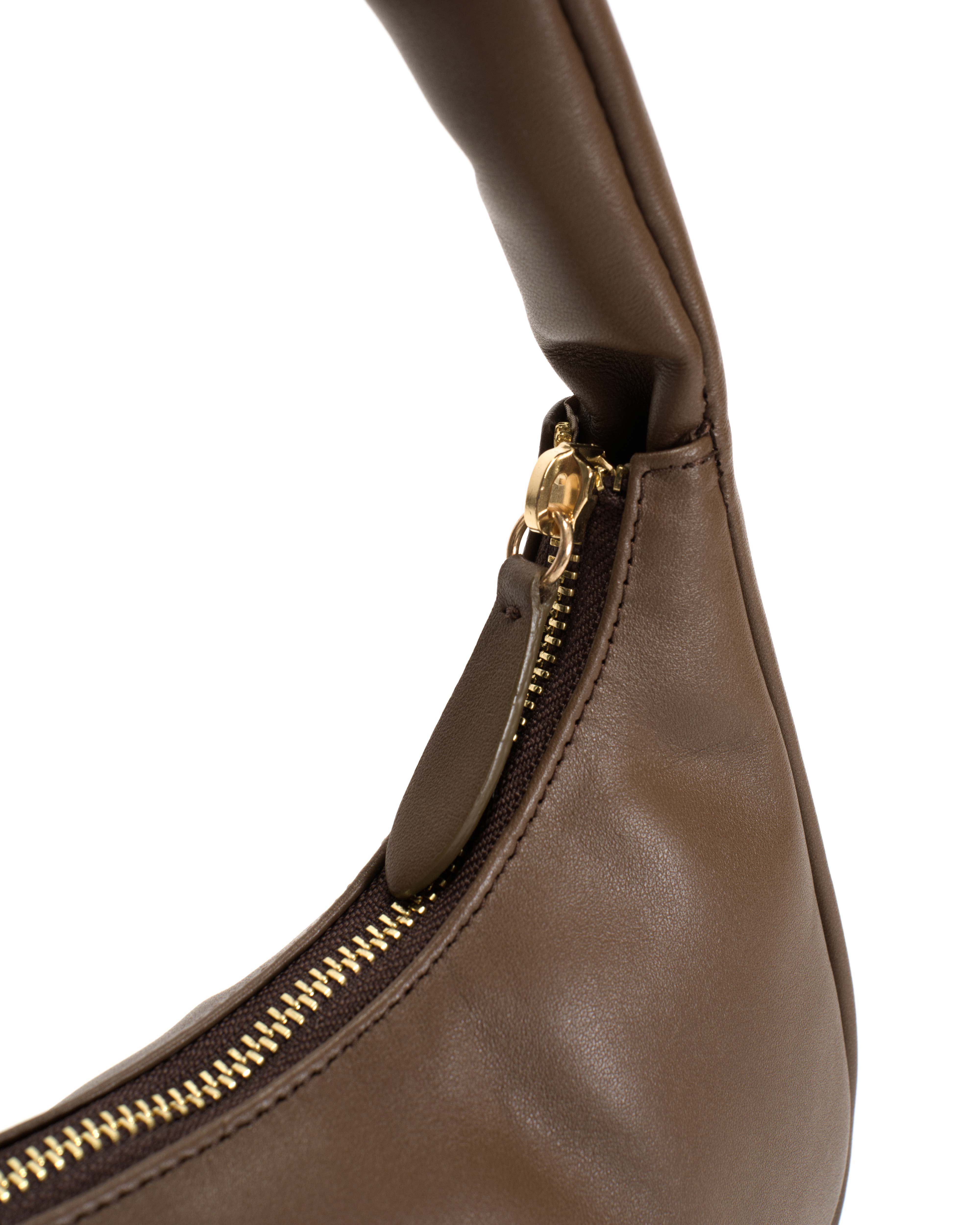 Shane petite pillow bag Soft calf Dark taupe