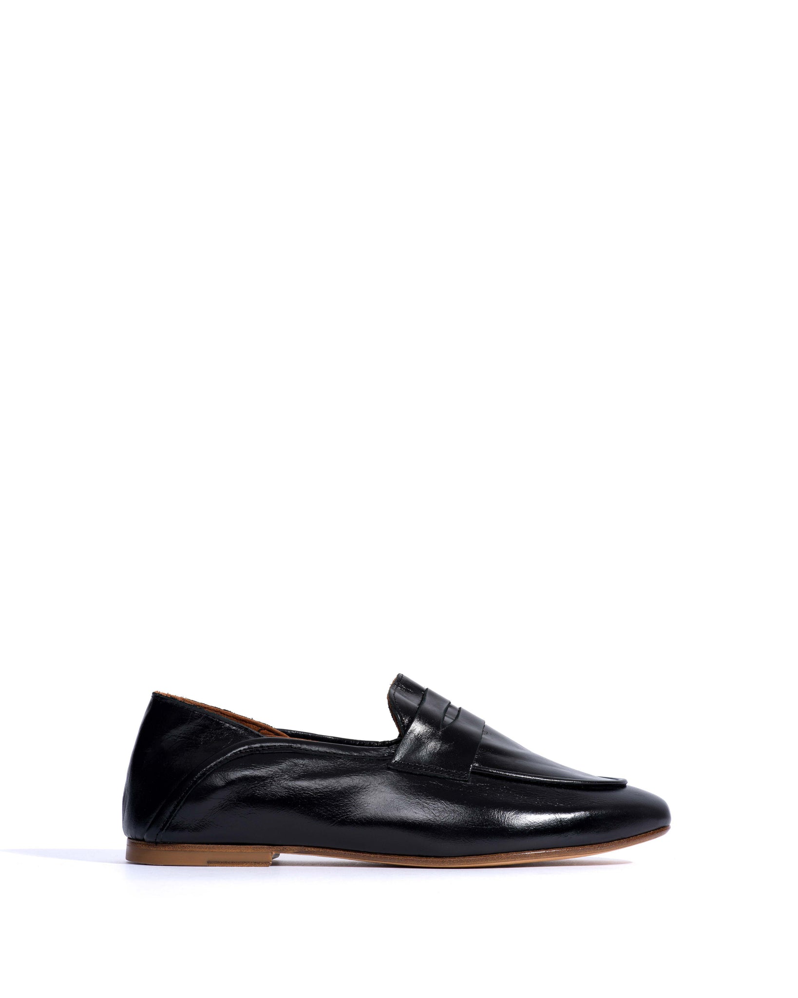Lindsay Crinkled polished goat Black - Anonymous Copenhagen Flat-loafers & ballerinas & pumps