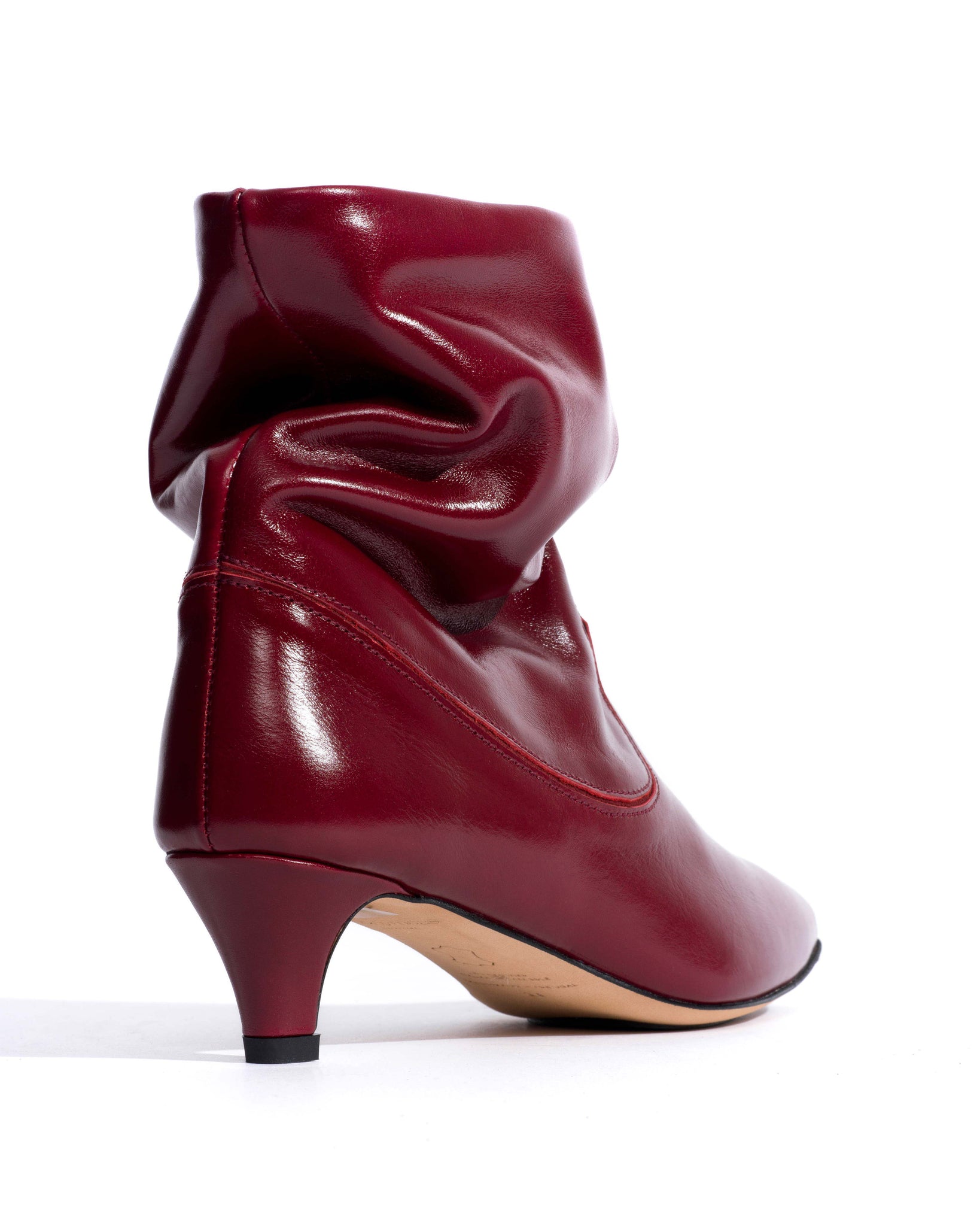 Hicha 40 stiletto Crinkled soft calf & suede leather Pomegranate -