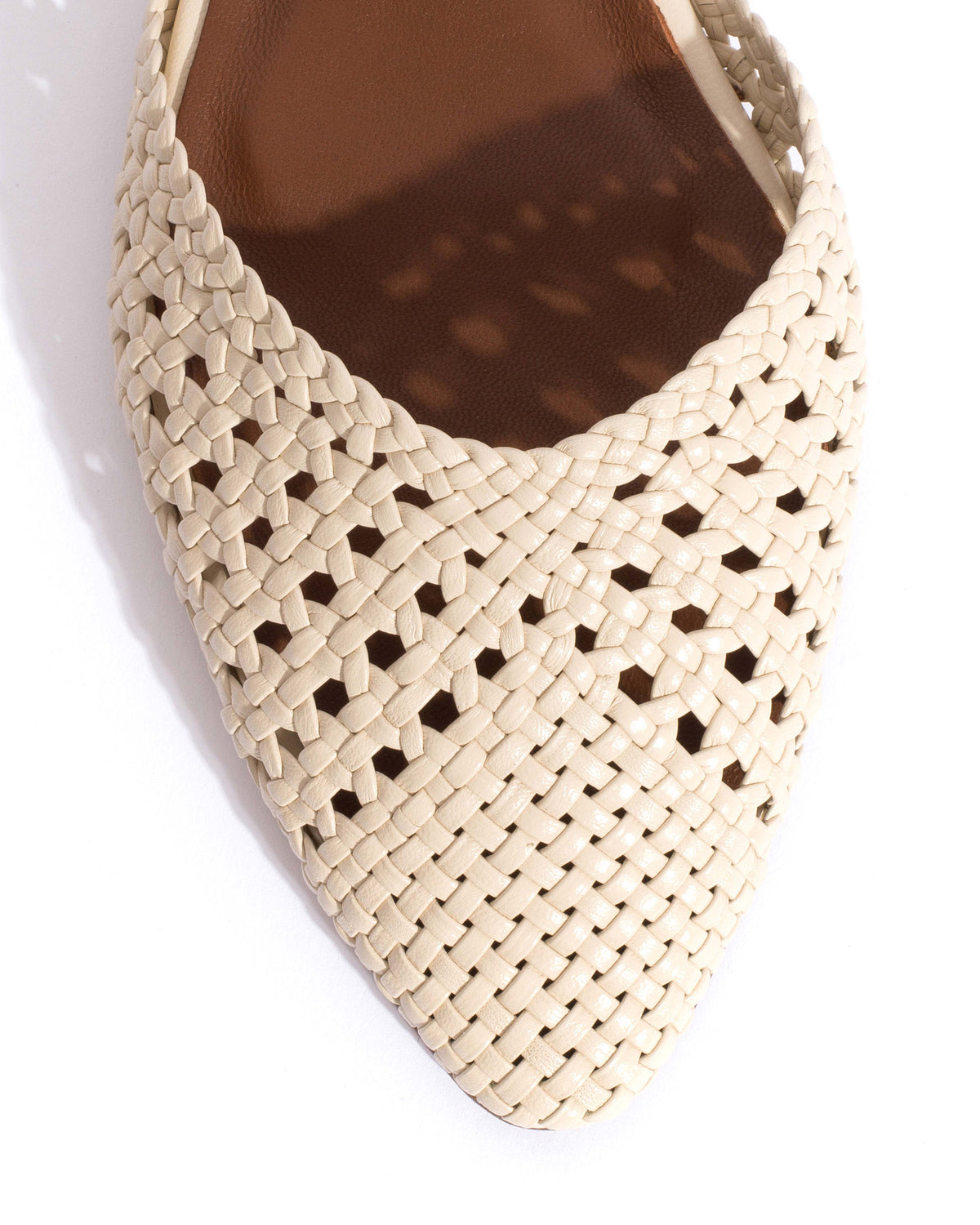 Senara 10 hand-braided Hand-braided leather White sand