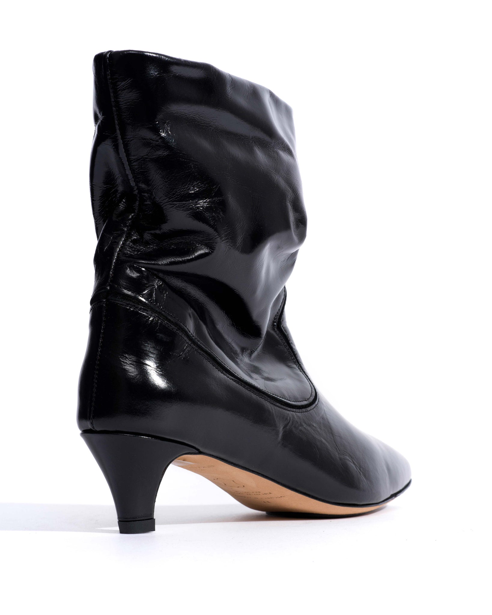 Hicha 40 stiletto Crinkled soft calf & suede leather Black -