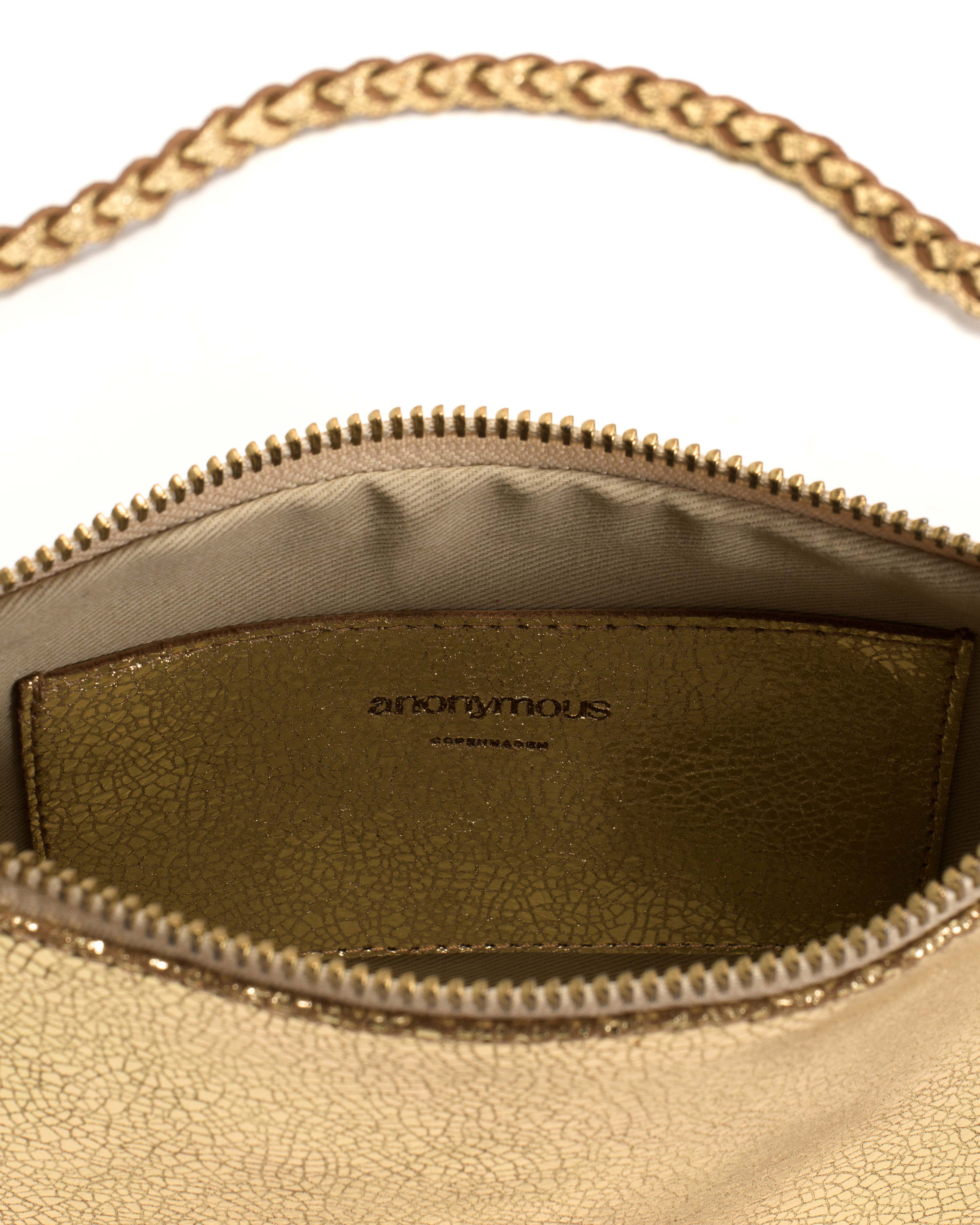Thinna clutch Crackled metallic goat Gold