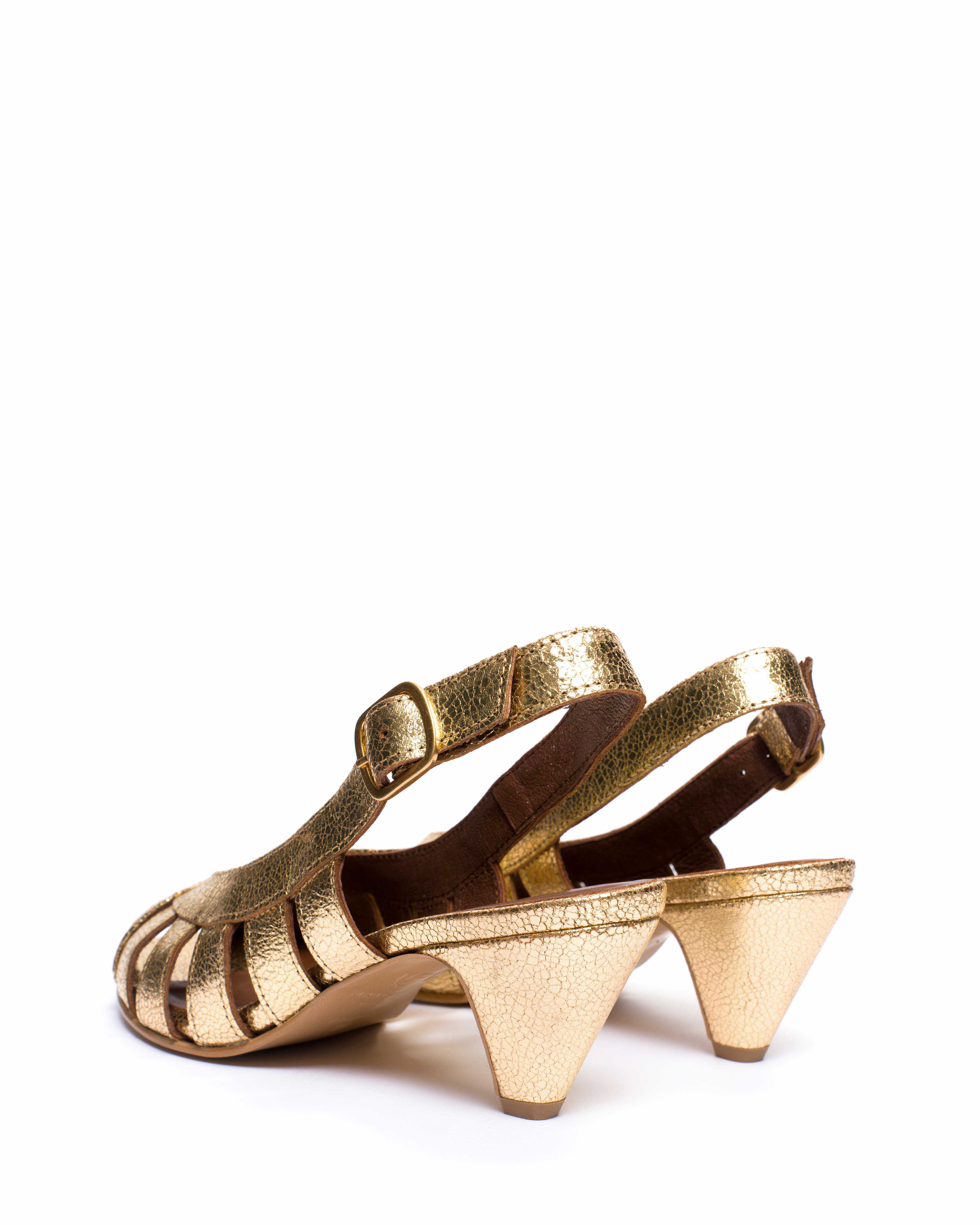 Sophie 50 stiletto Crackled metallic goat Gold