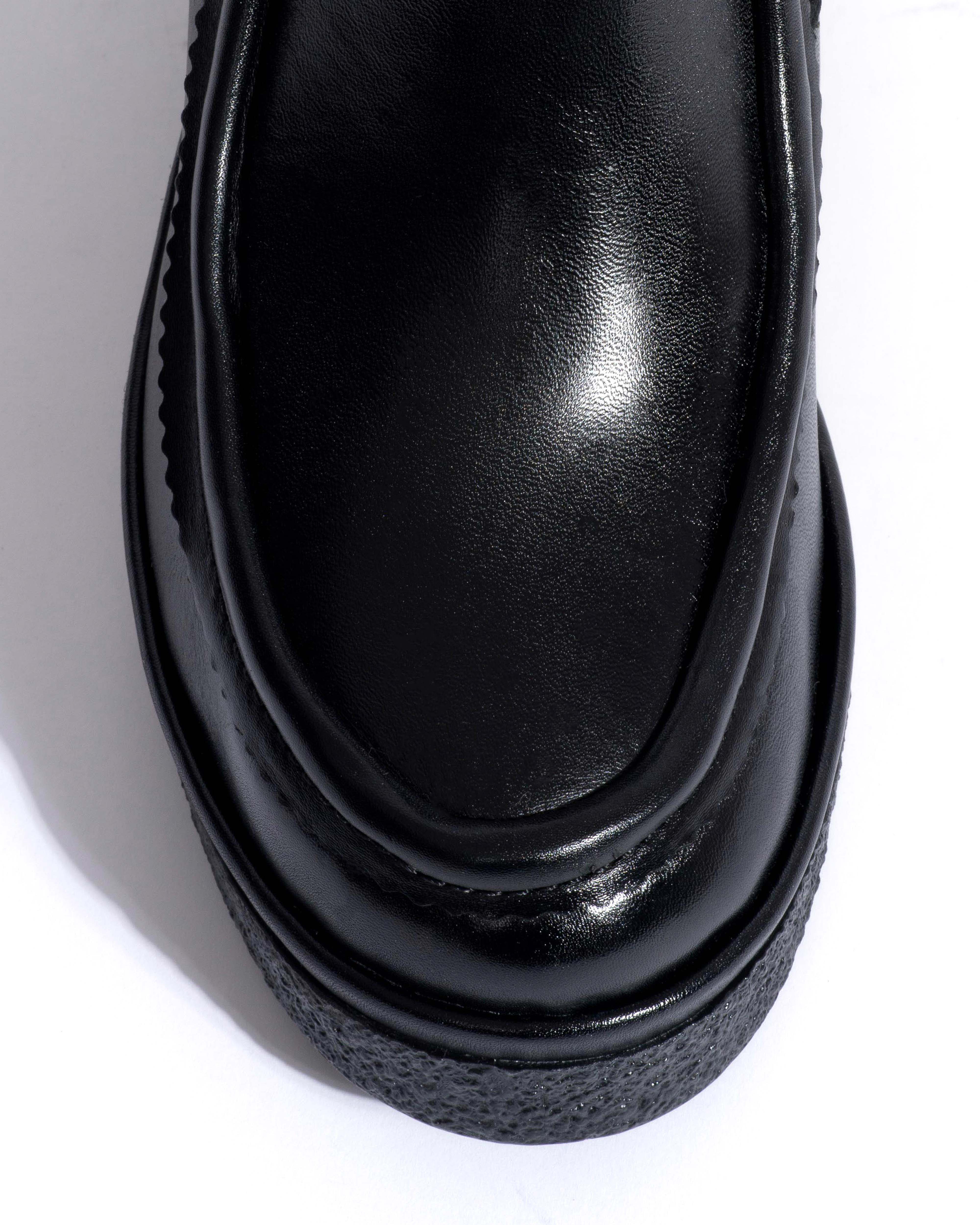 Bambie 65 platform lamb shearling Soft calf & sole Black & black