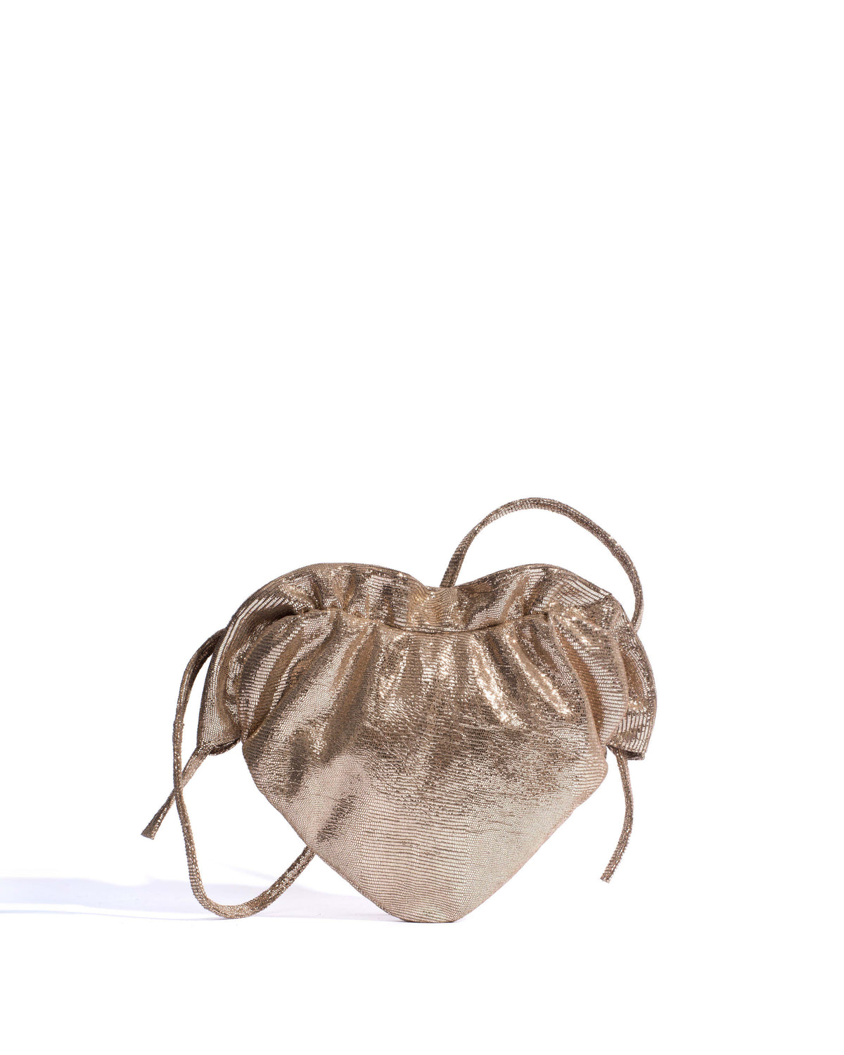 Zally classic heart bag Lizard metallic goat Vintage champagne