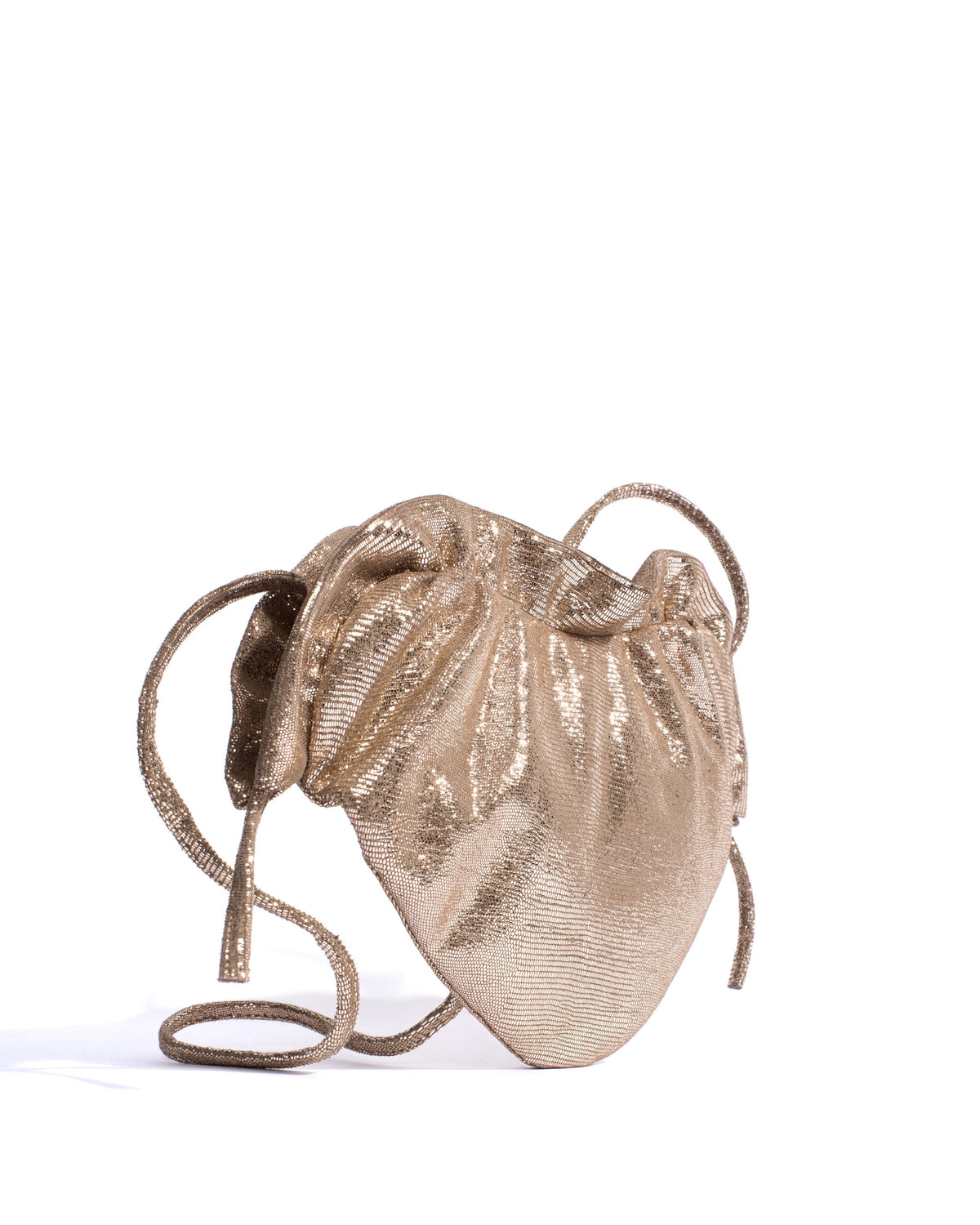 Zally classic heart bag Lizard metallic goat Vintage champagne