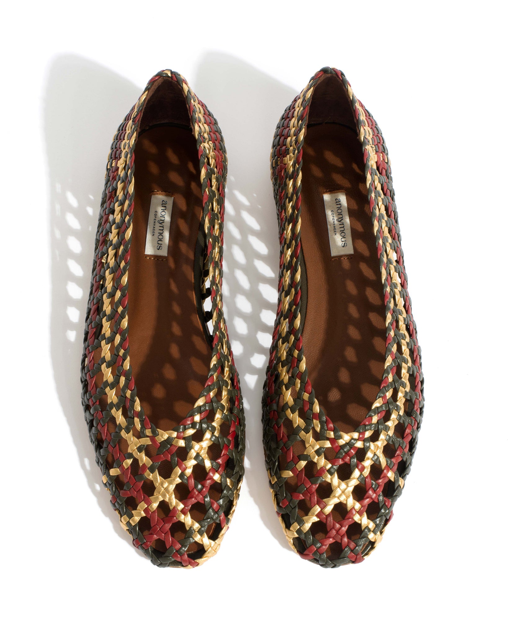 Sessi 10 Hand-braided leather Moss green mix - Anonymous Copenhagen Shoes