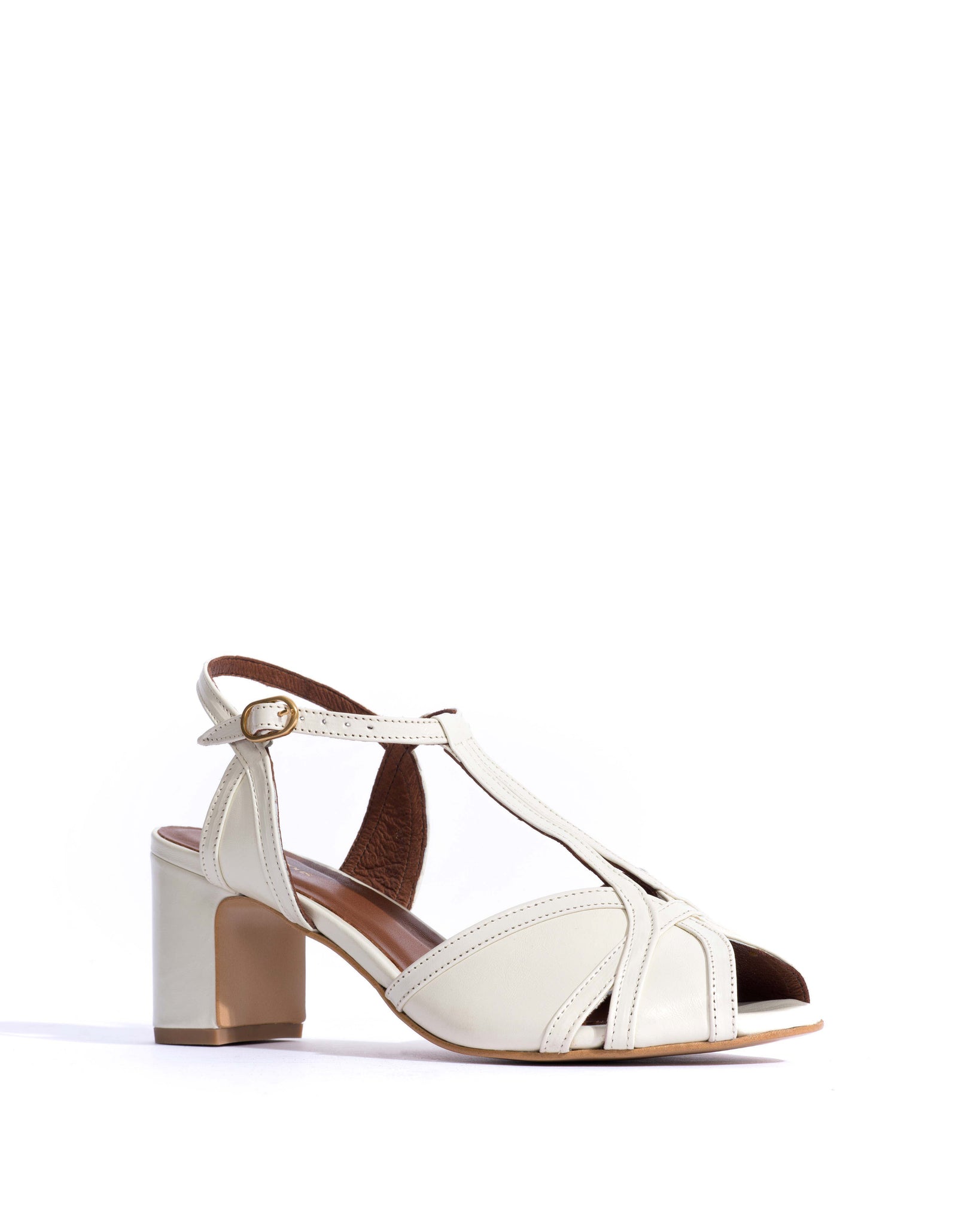 Therese 55 Crinkled polished goat White sand