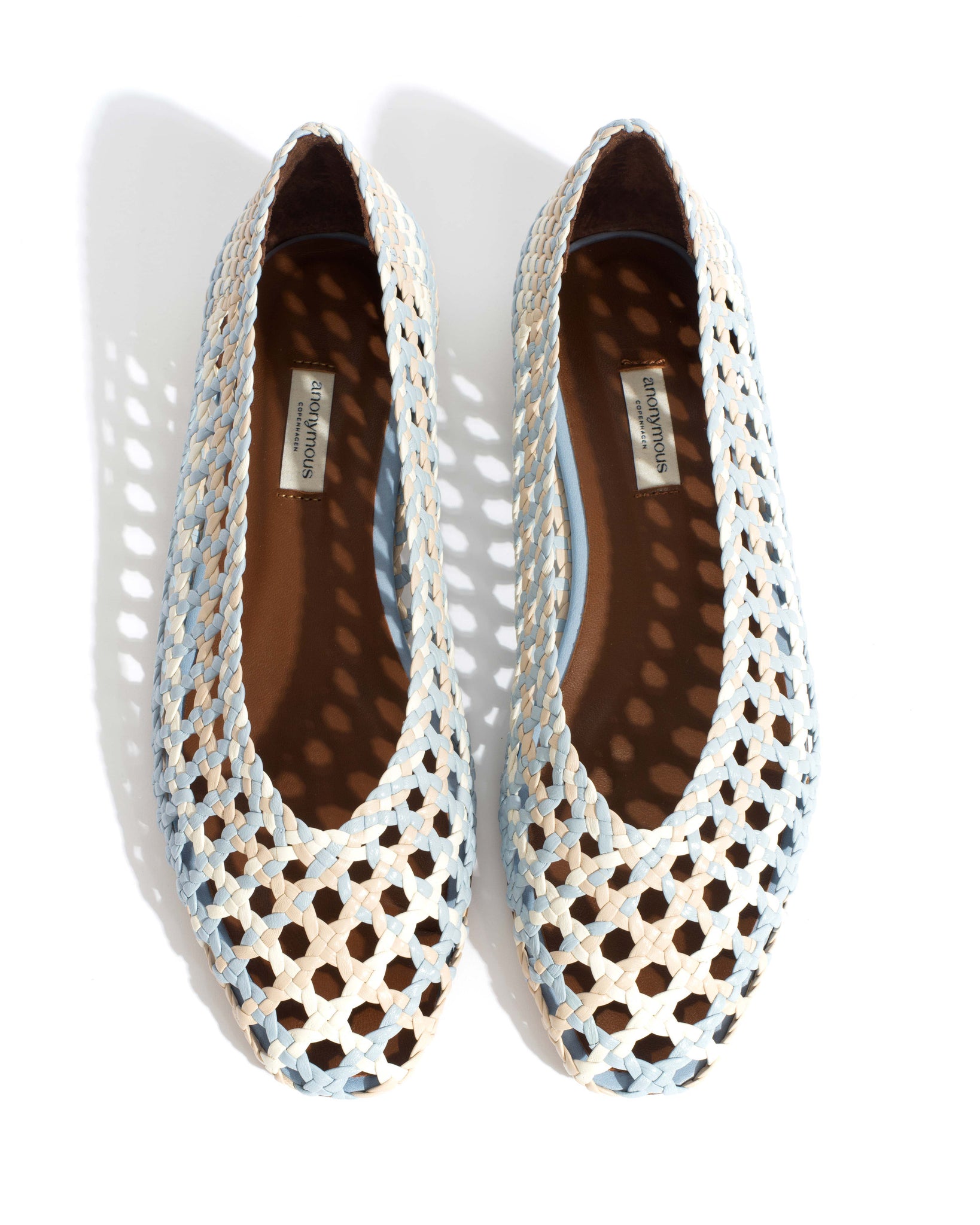 Sessi 10 Hand-braided leather Lichen blue mix - Anonymous Copenhagen Shoes