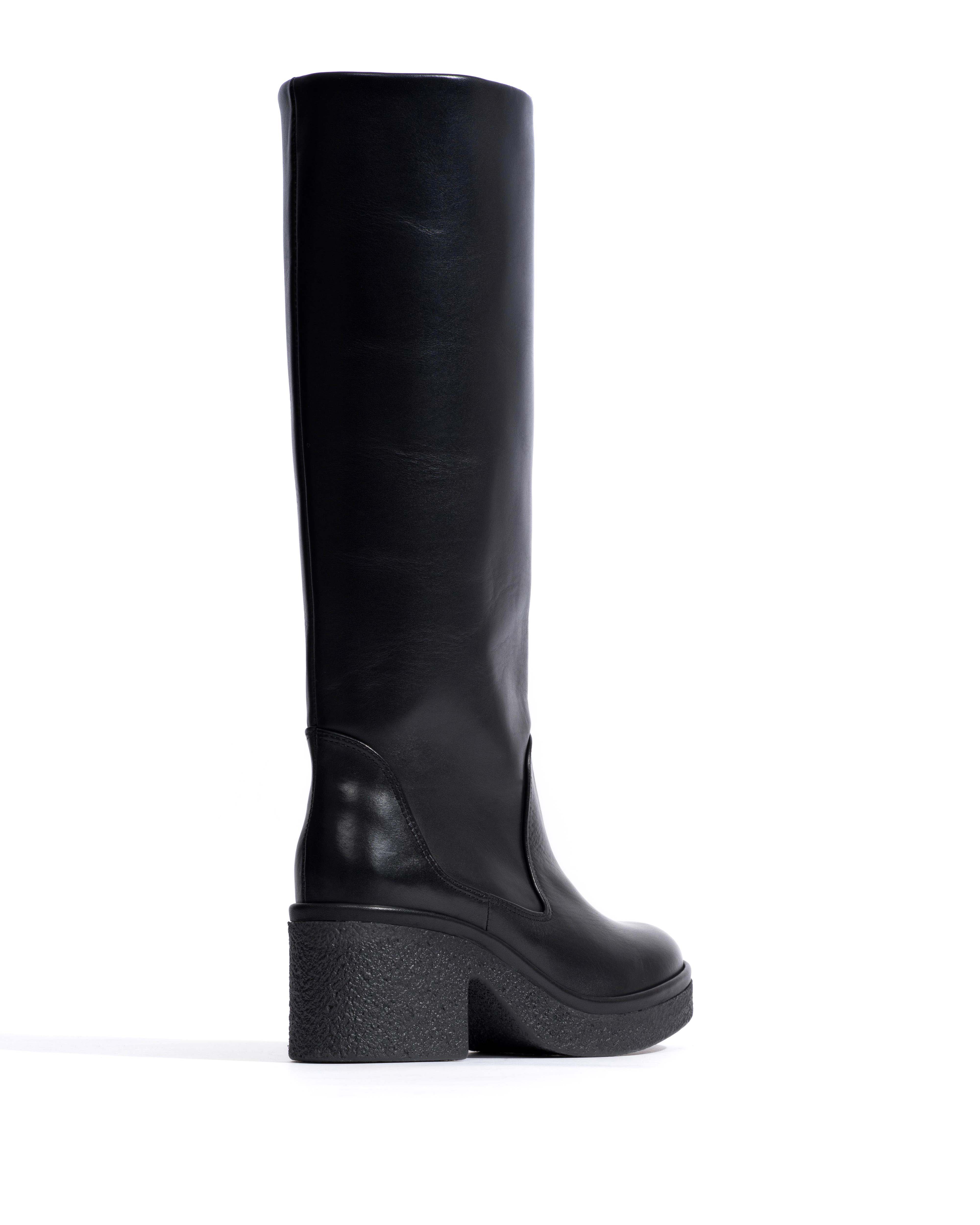 Valle 65 platform Soft calf & sole Black & black