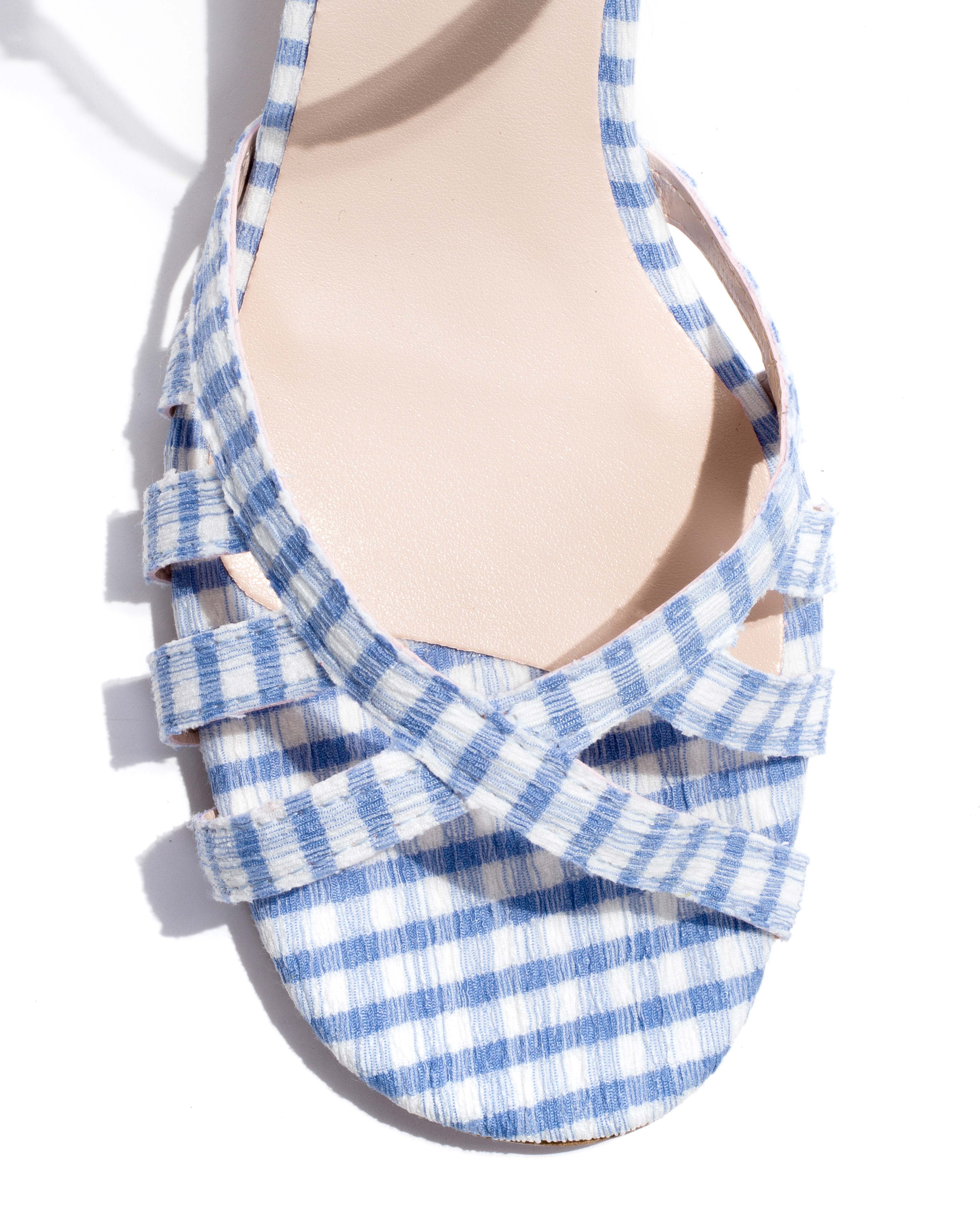 Issi 55 Pleated gingham vegan Bubble blue