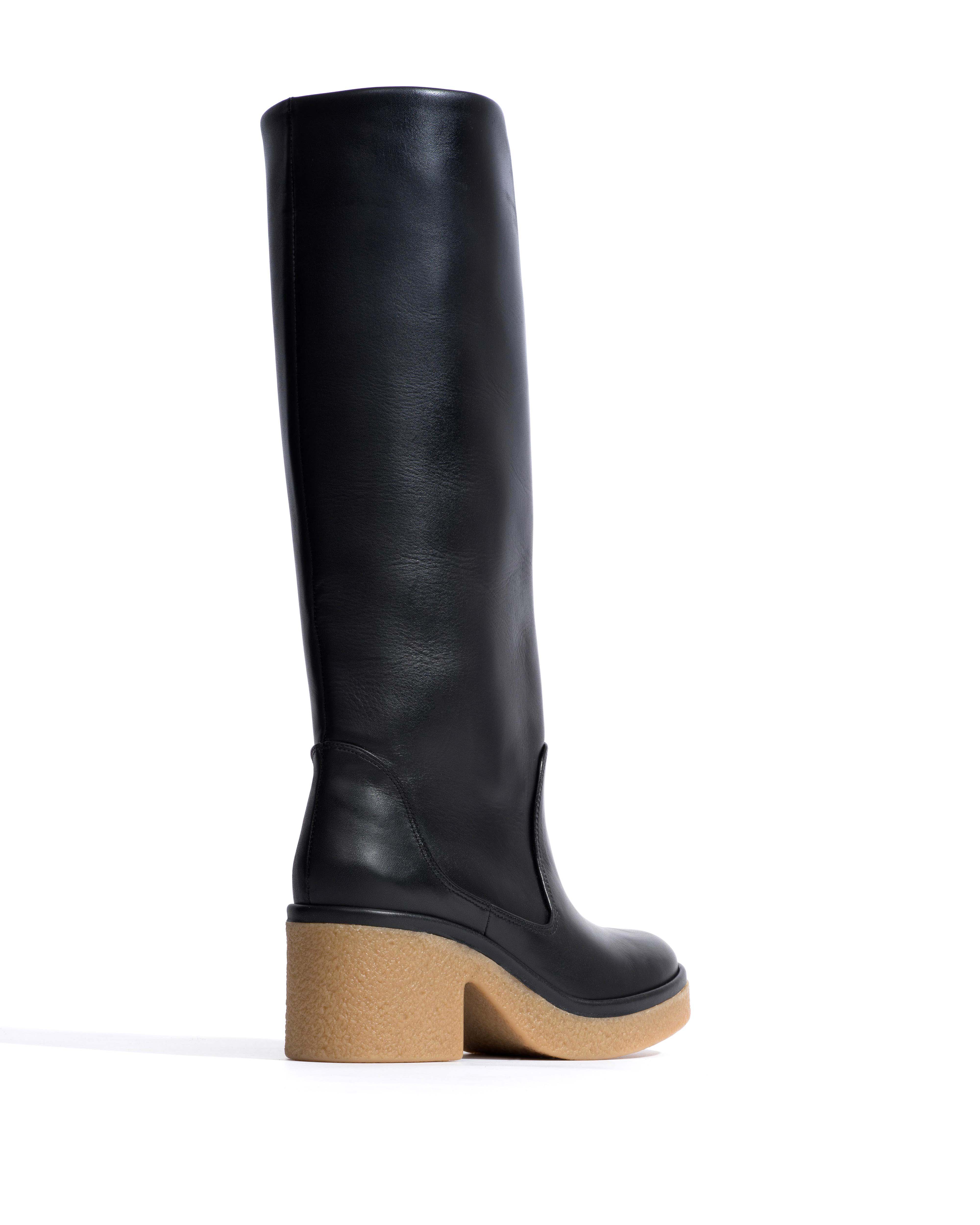 Valle 65 platform Soft calf & sole Black & natural