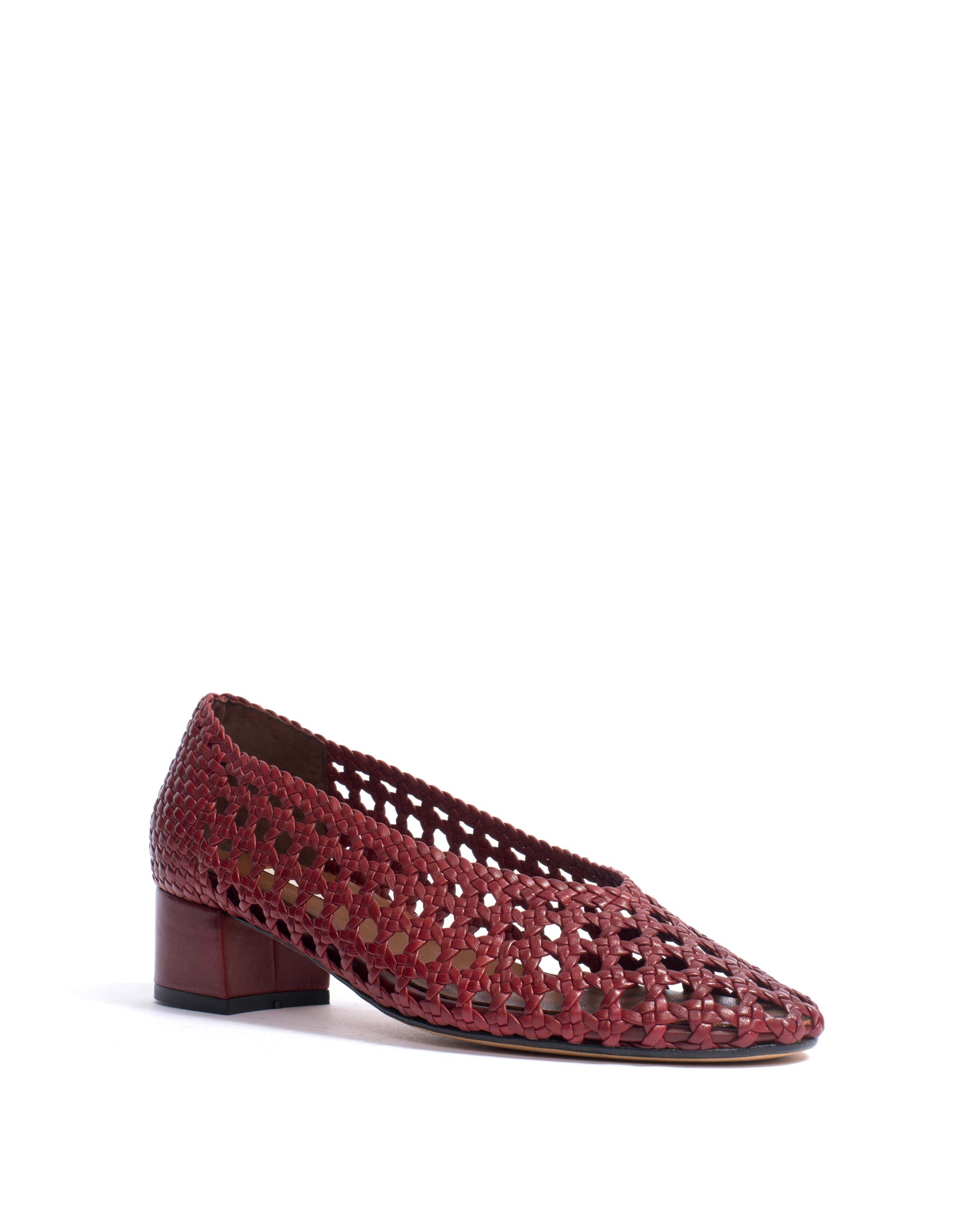 Sessi 40 Hand-braided leather Pomegranate - Anonymous Copenhagen Heels